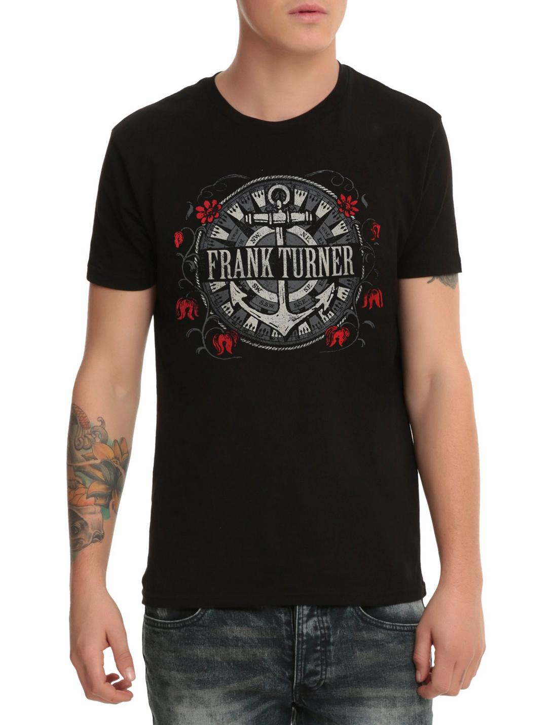Frank Turner Anchor Compass T-Shirt, BLACK, hi-res