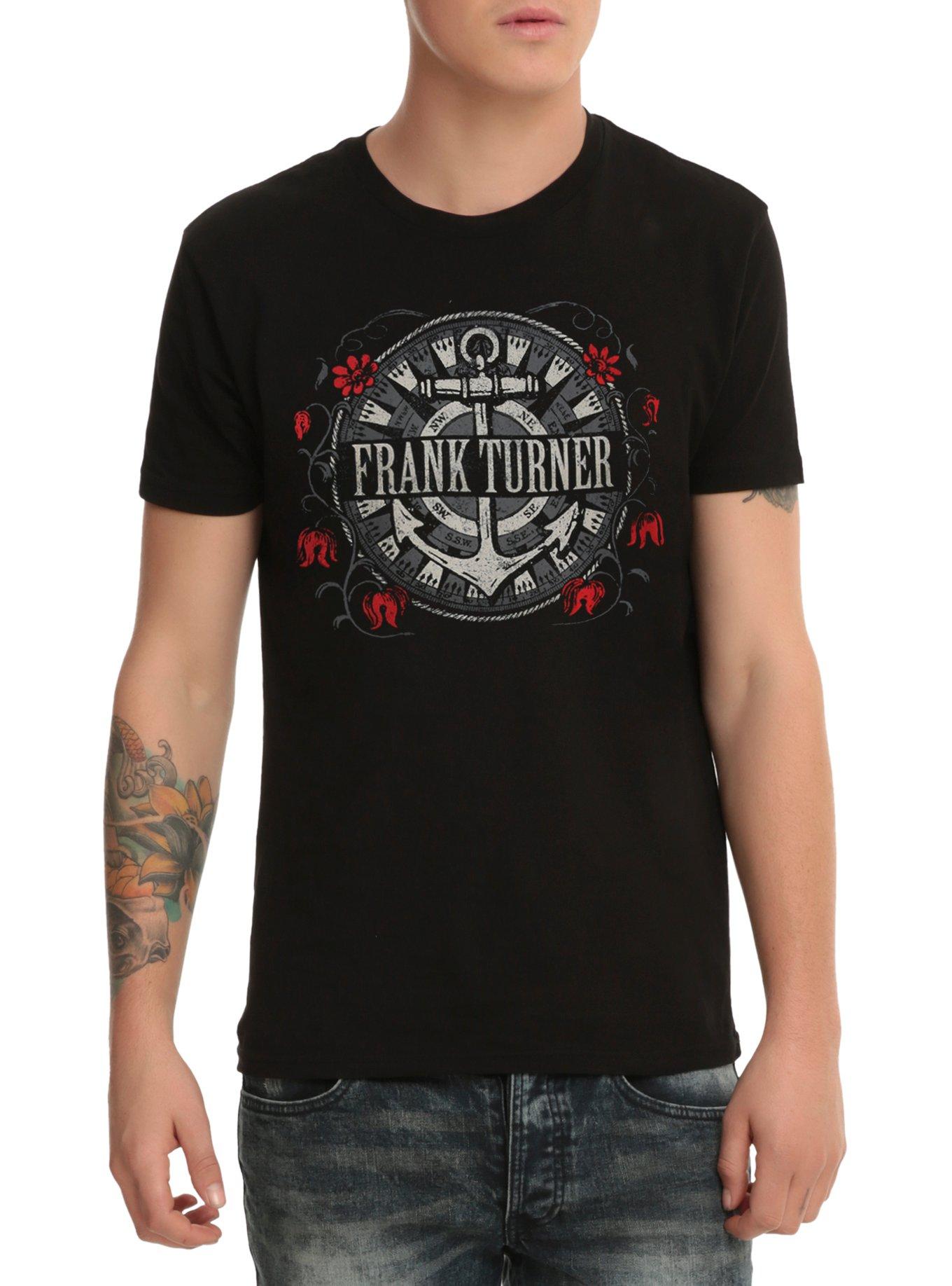 Frank Turner Anchor Compass T-Shirt, BLACK, hi-res