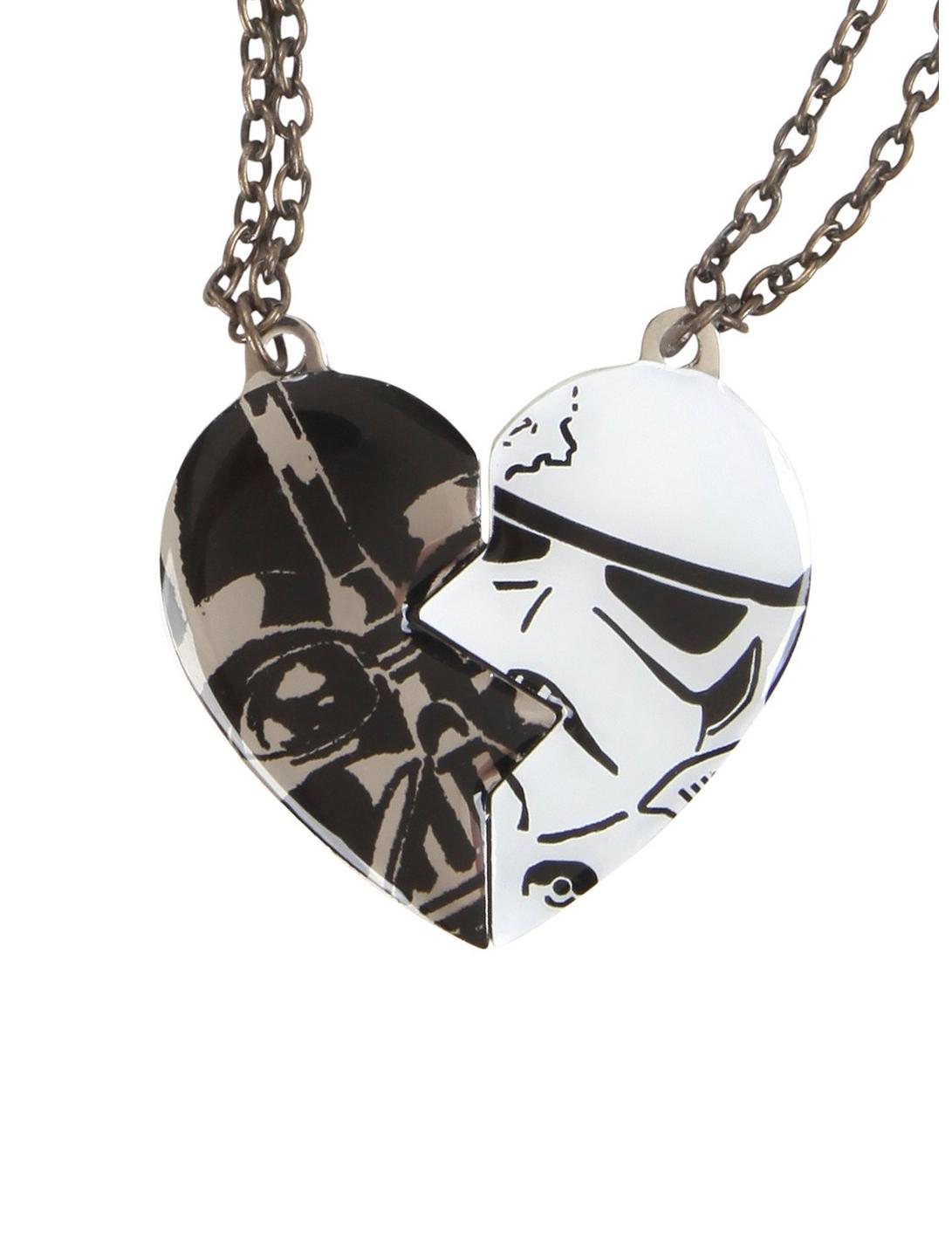 Star Wars Darth Vader Stormtrooper Heart Best Friend Necklace Set, , hi-res