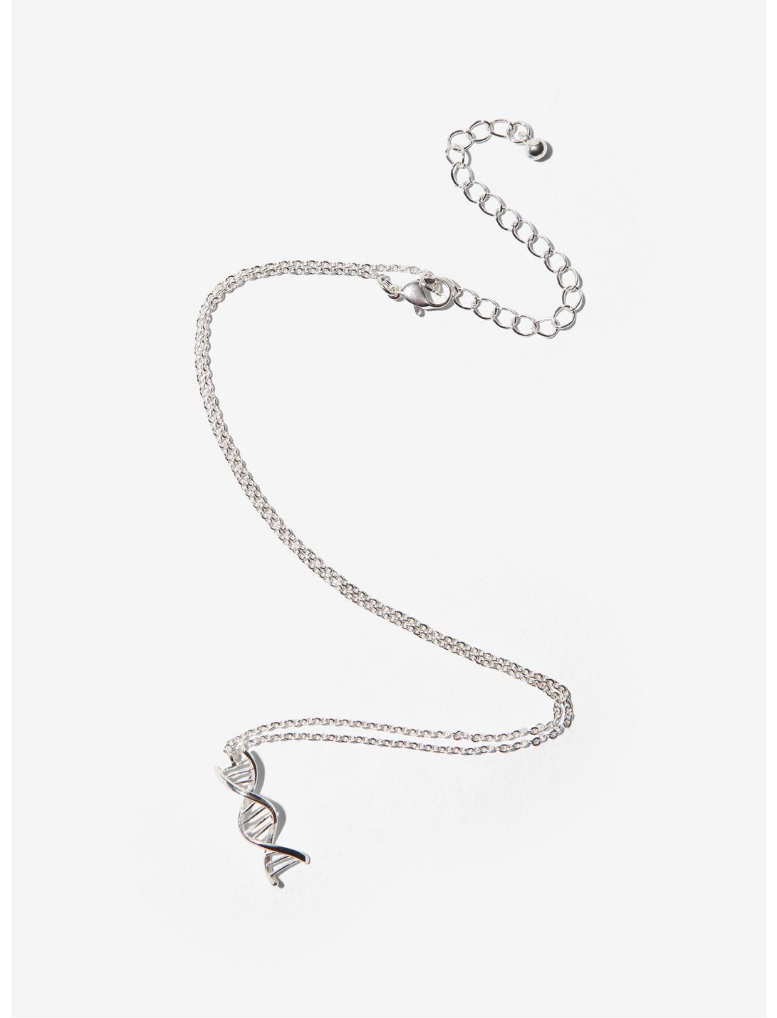 Sterling Silver-Plated DNA Helix Necklace, , hi-res