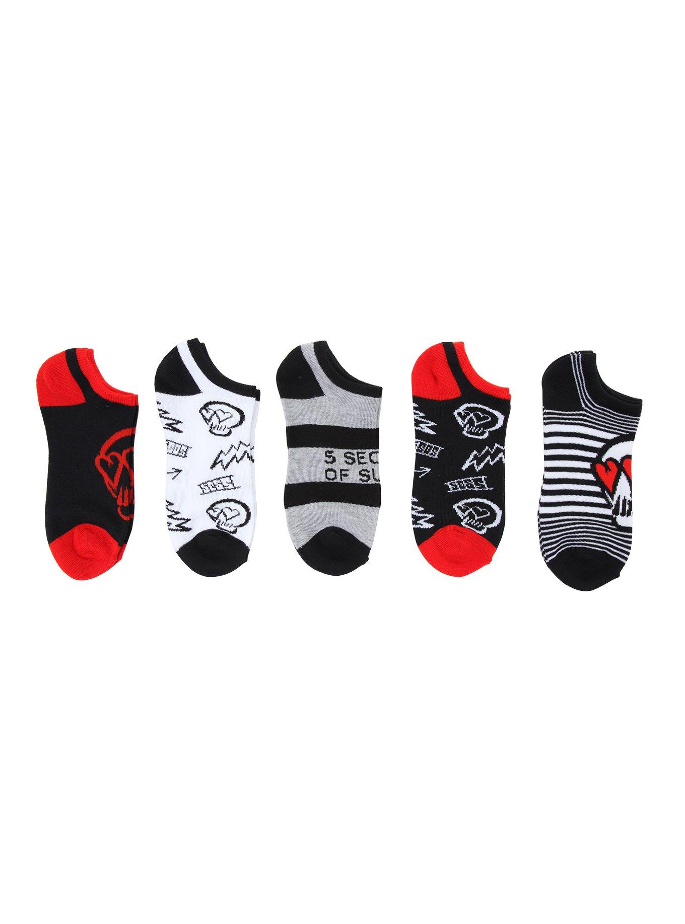 5 Seconds Of Summer No-Show Socks 5 Pair, , hi-res