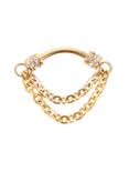 Steel Gold Double Chain Septum Ring, BLACK, hi-res