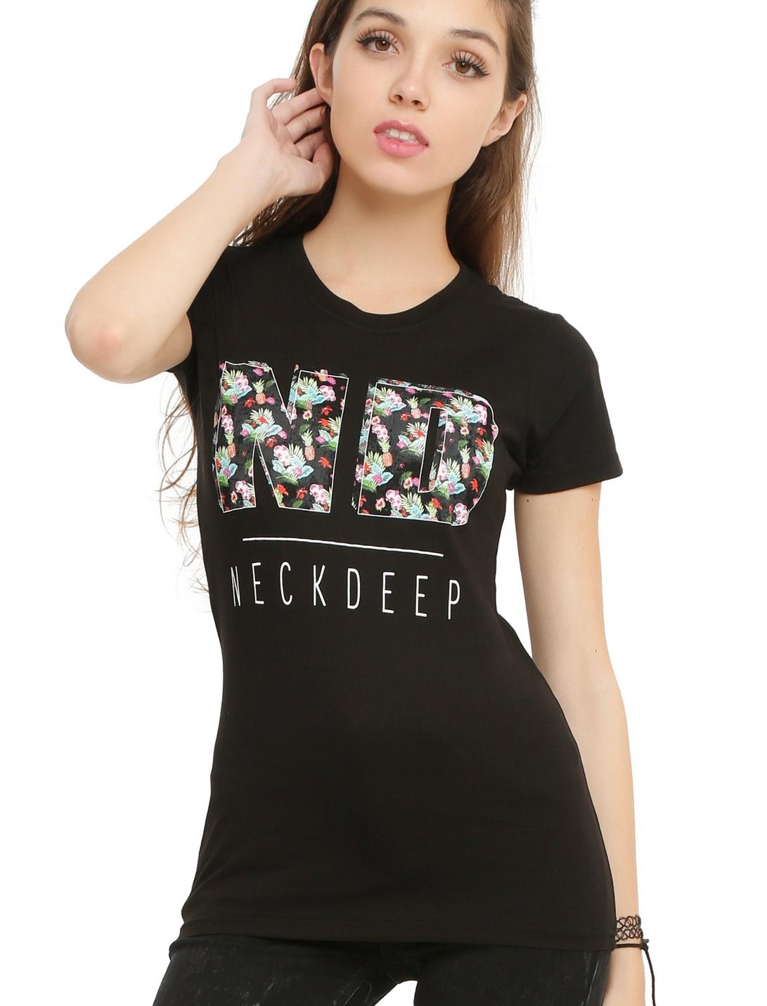 Neck Deep Floral Fill Girls T-Shirt, , hi-res