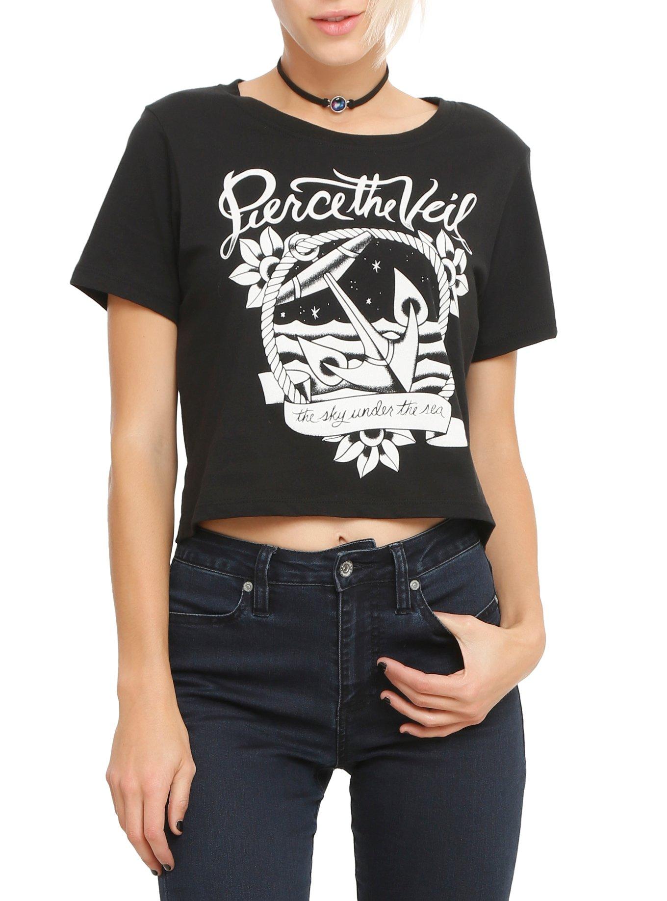 Pierce The Veil Anchor Crop Top, , hi-res