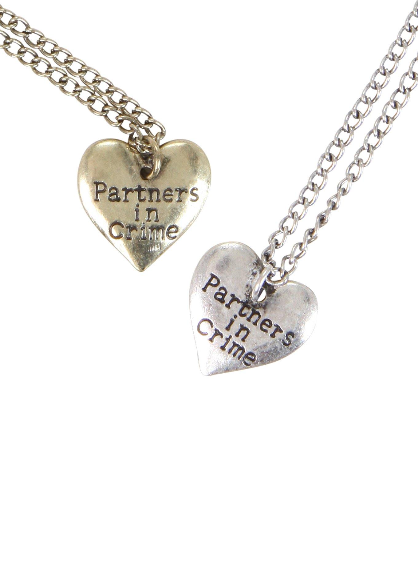 Partners In Crime Heart Best Friend Necklace Set, , hi-res