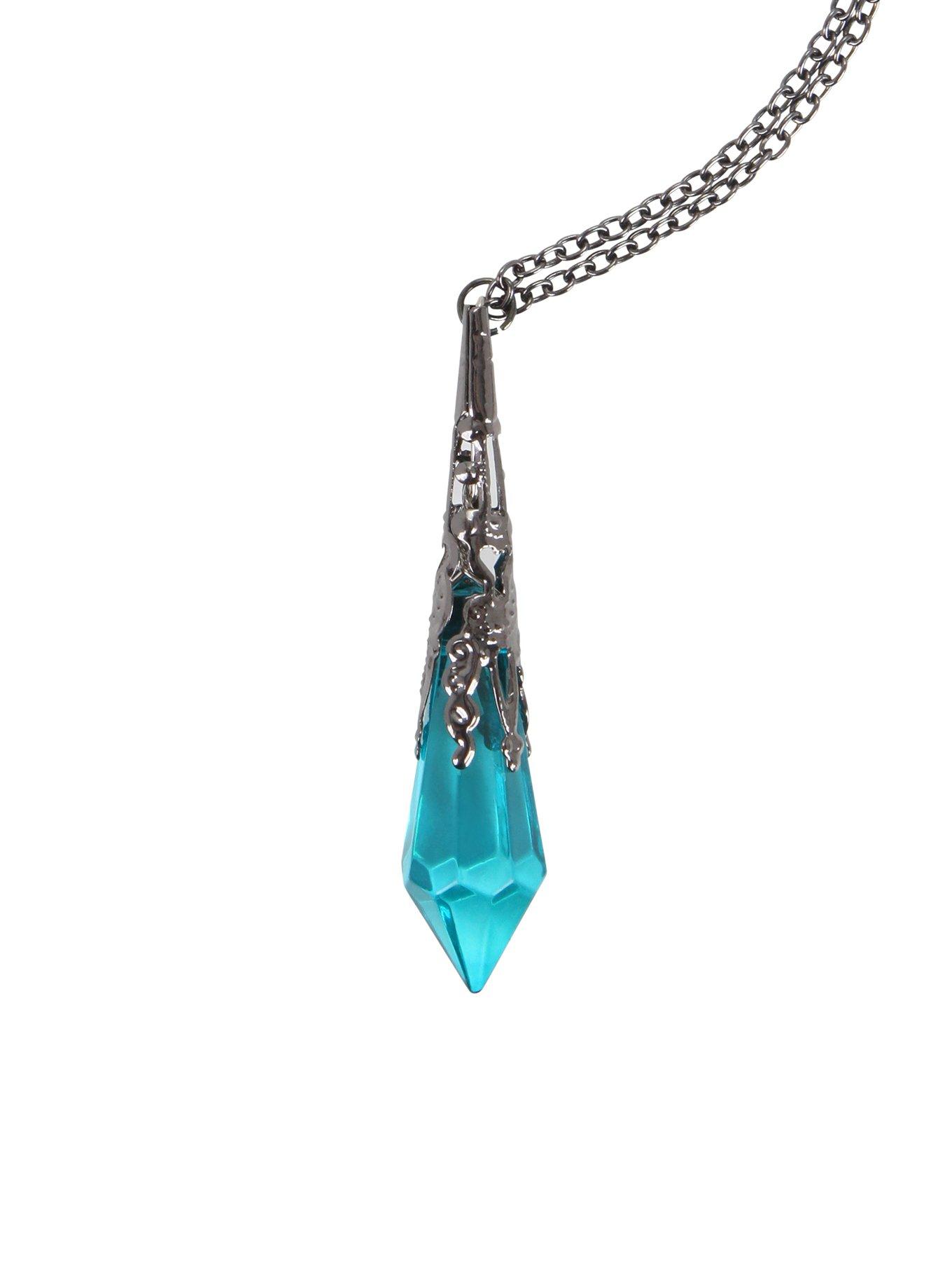 Hematite & Teal Crystal Necklace, , hi-res