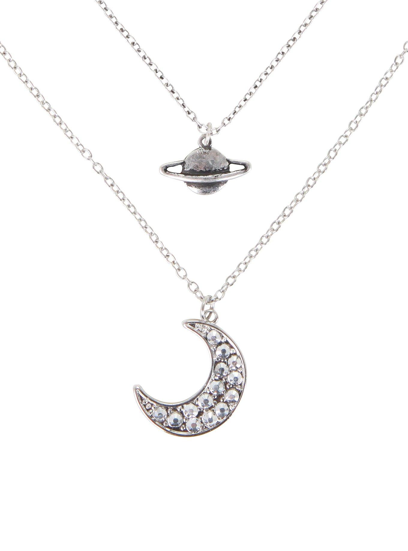 Moon & Planet Gem Necklace Set, , hi-res