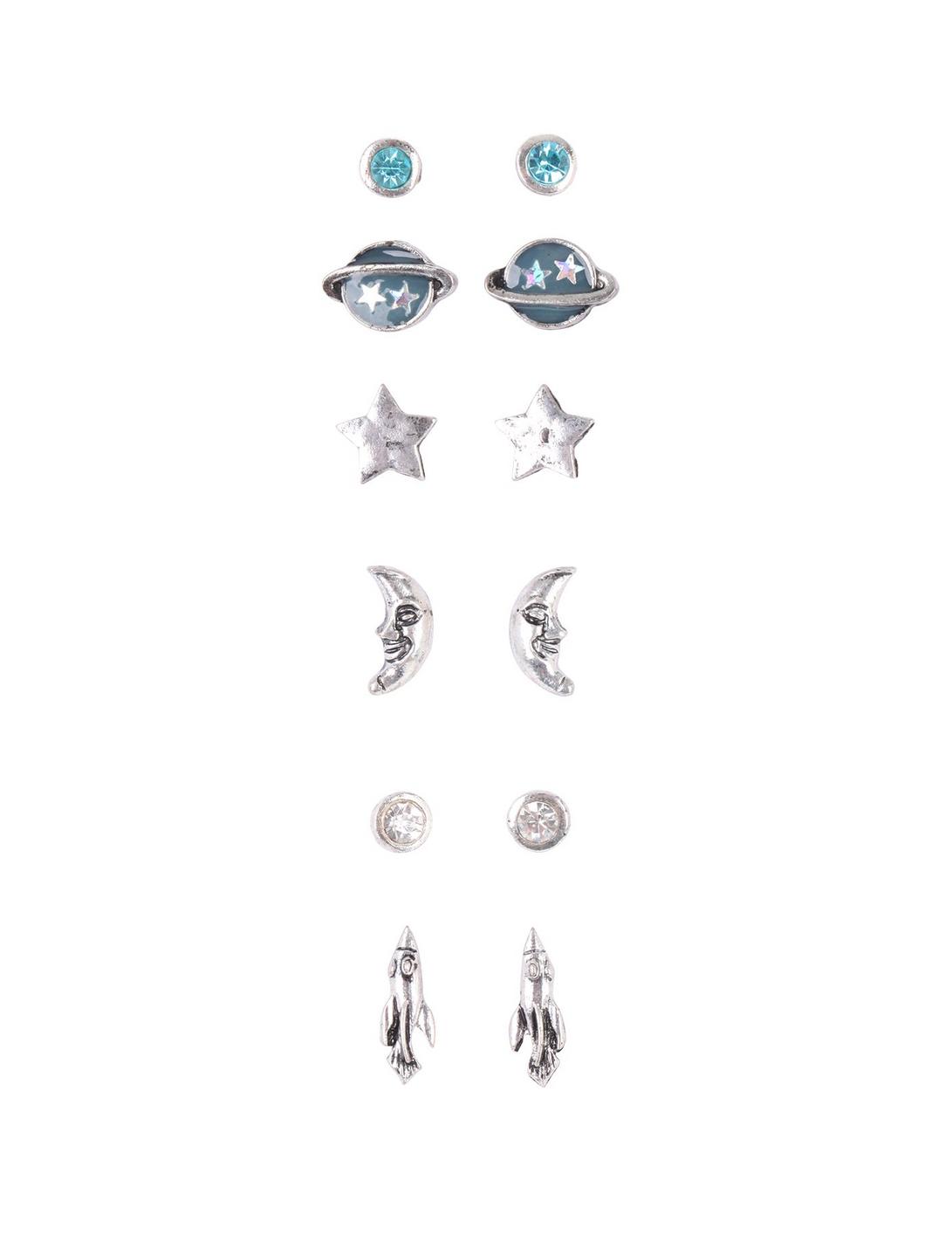 LOVEsick Silver Planet & Space Earring 6 Pair, , hi-res
