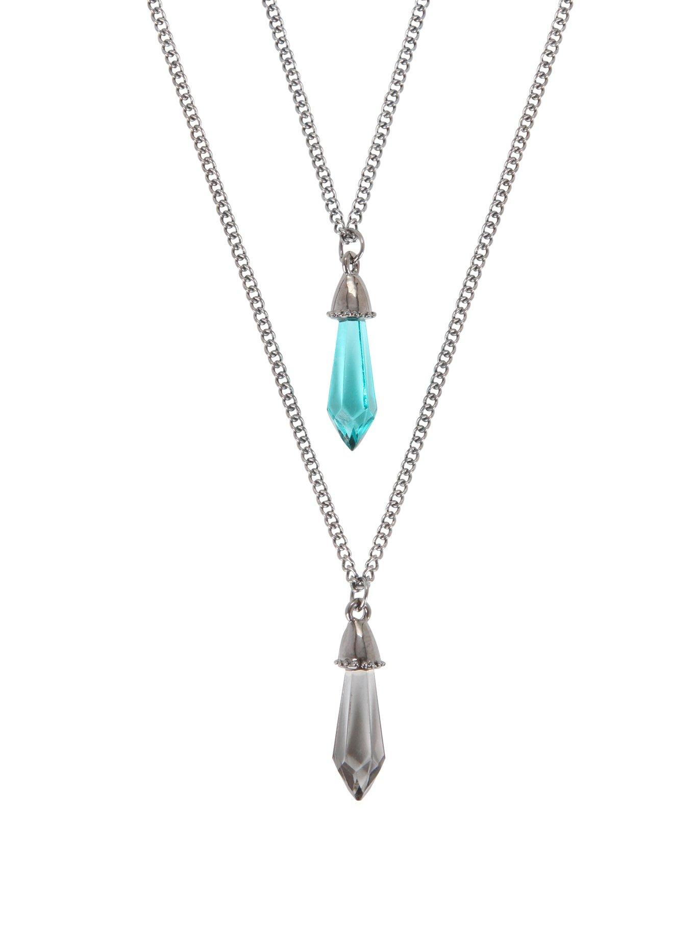 Teal & Smoke Crystal Necklace Set, , hi-res