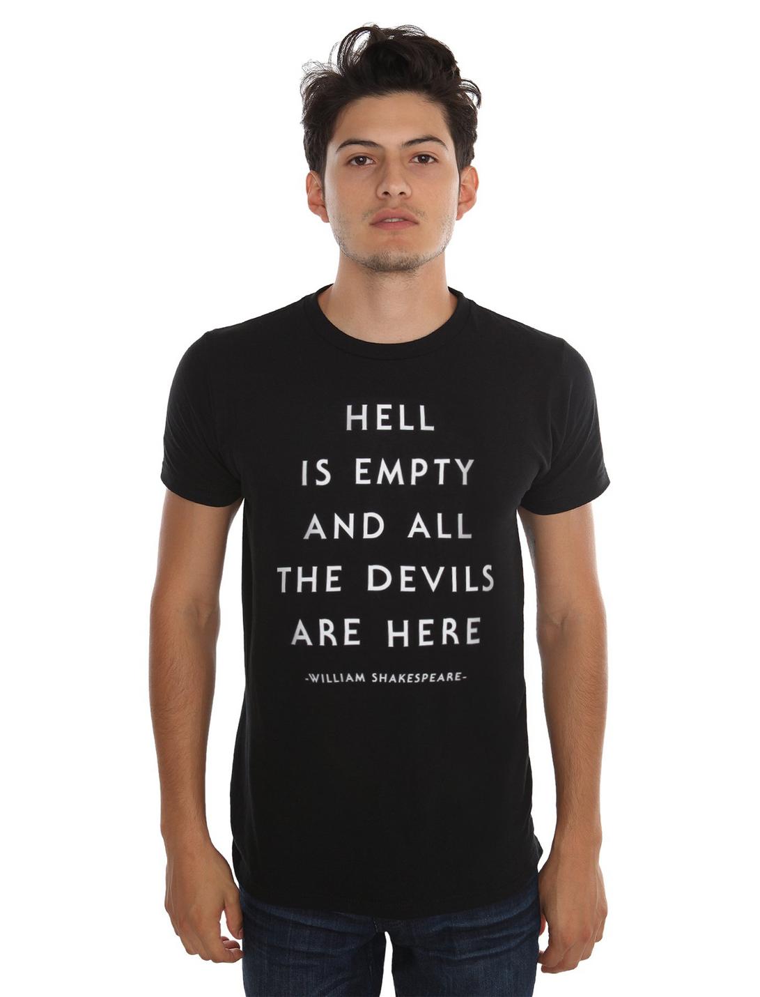 Hell Is Empty Shakespeare Quote T-Shirt, , hi-res
