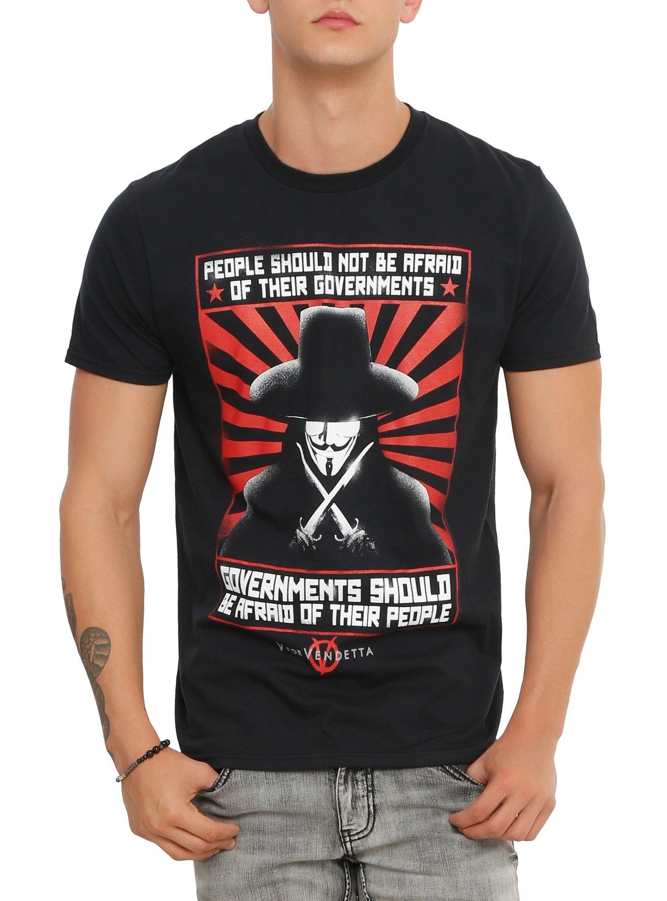 V For Vendetta Government T-Shirt, BLACK, hi-res
