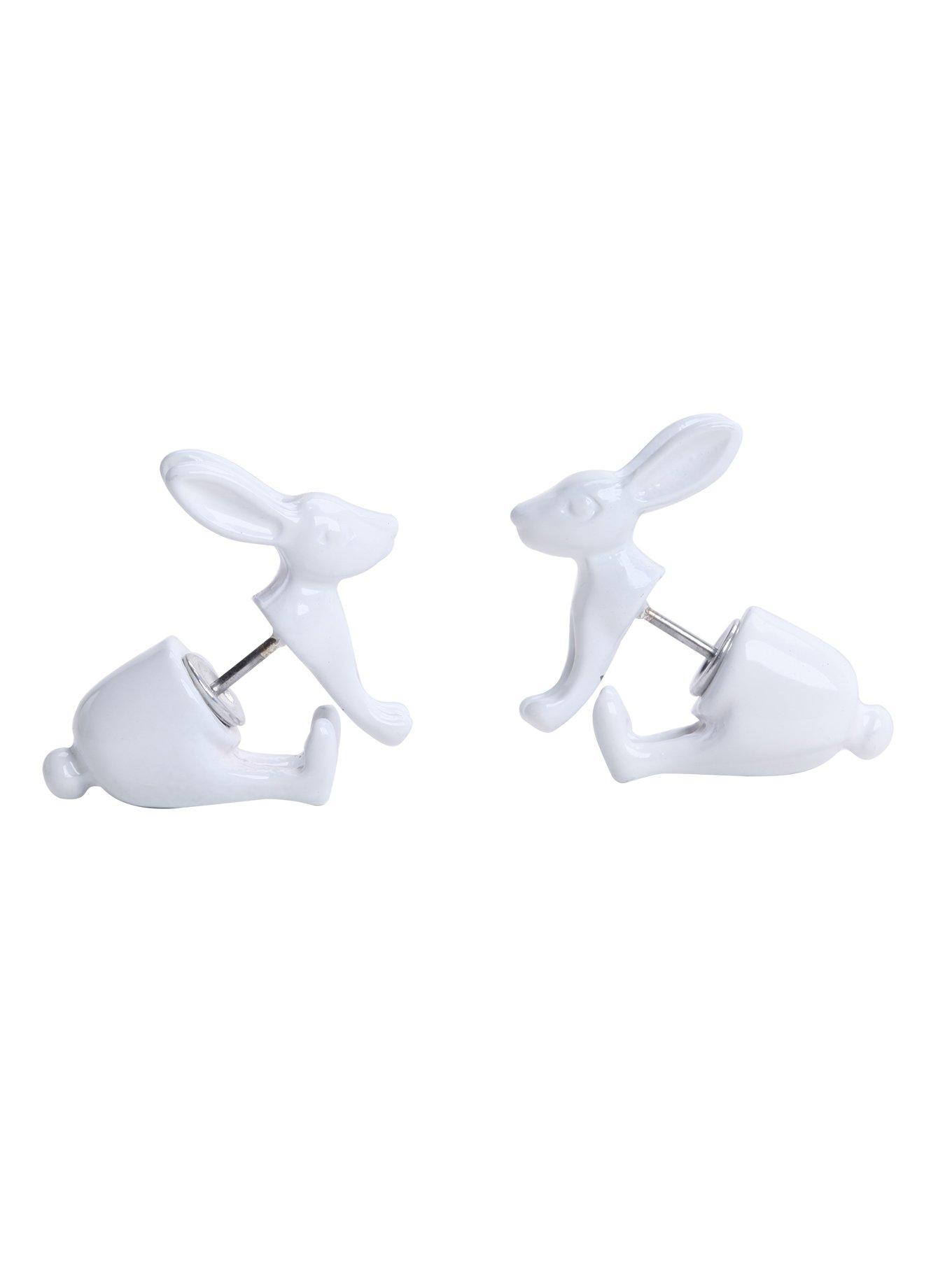White Rabbit Tunnel Earrings, , hi-res