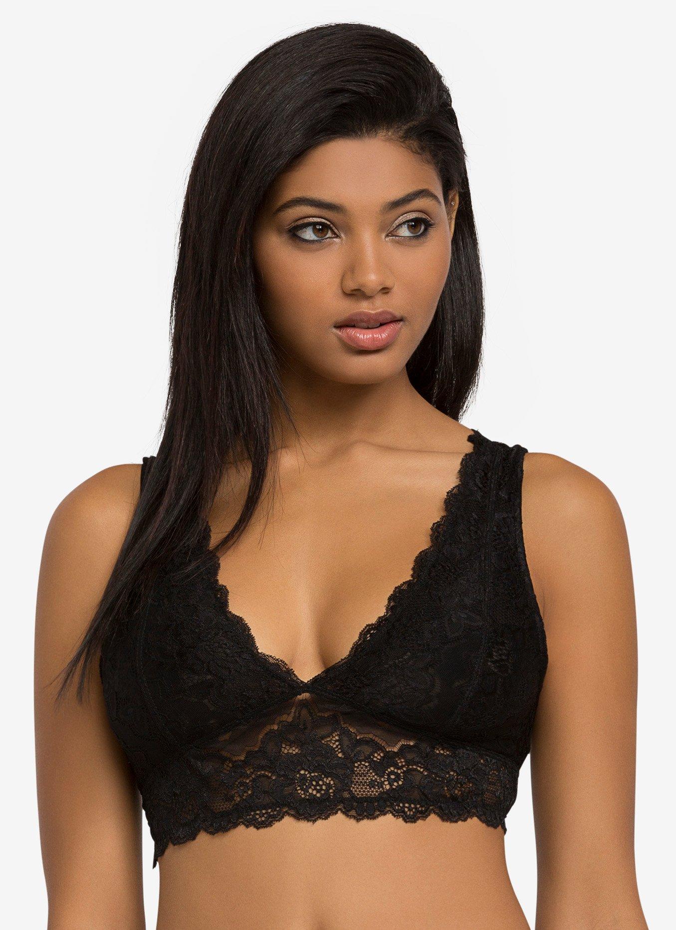 Lace Crop Bralette, BLACK, hi-res