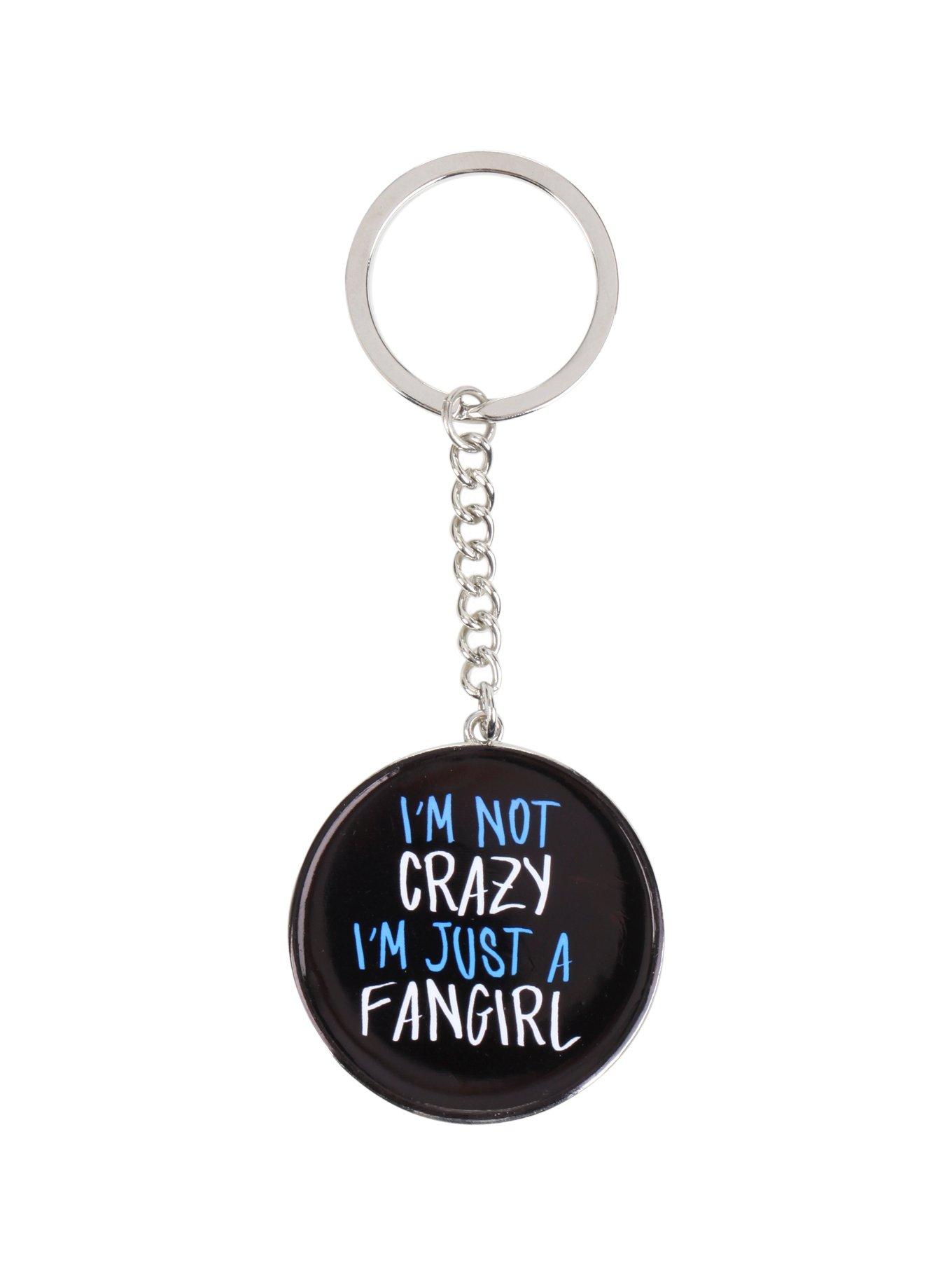 Just A Fangirl Button Key Chain, , hi-res