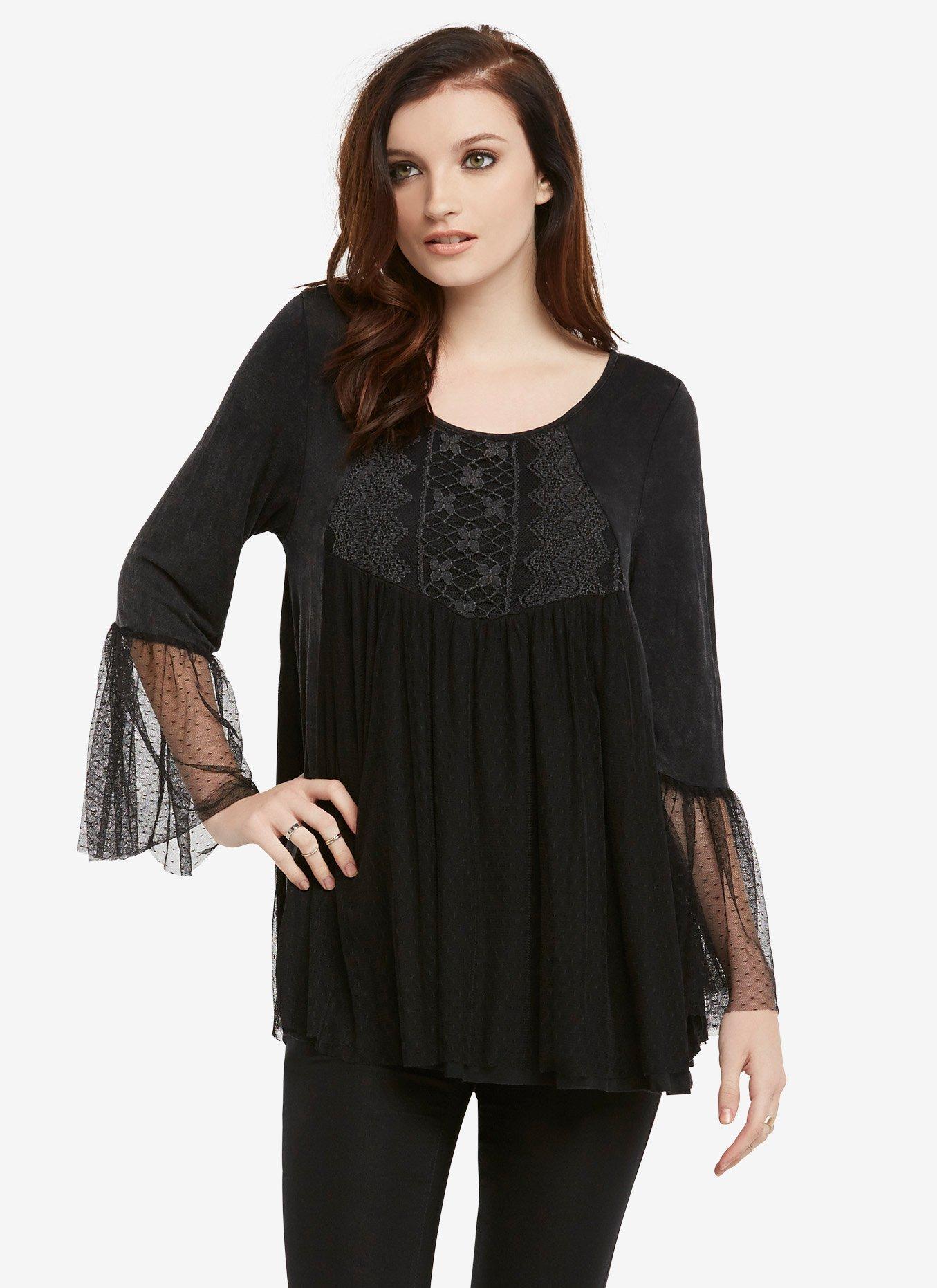 Lace Bell Sleeve Babydoll Dress | Hot Topic