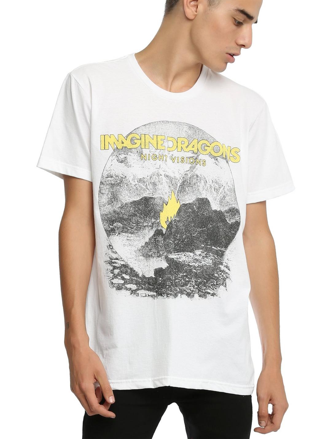 Imagine Dragons Night Visions Flame T-Shirt, WHITE, hi-res