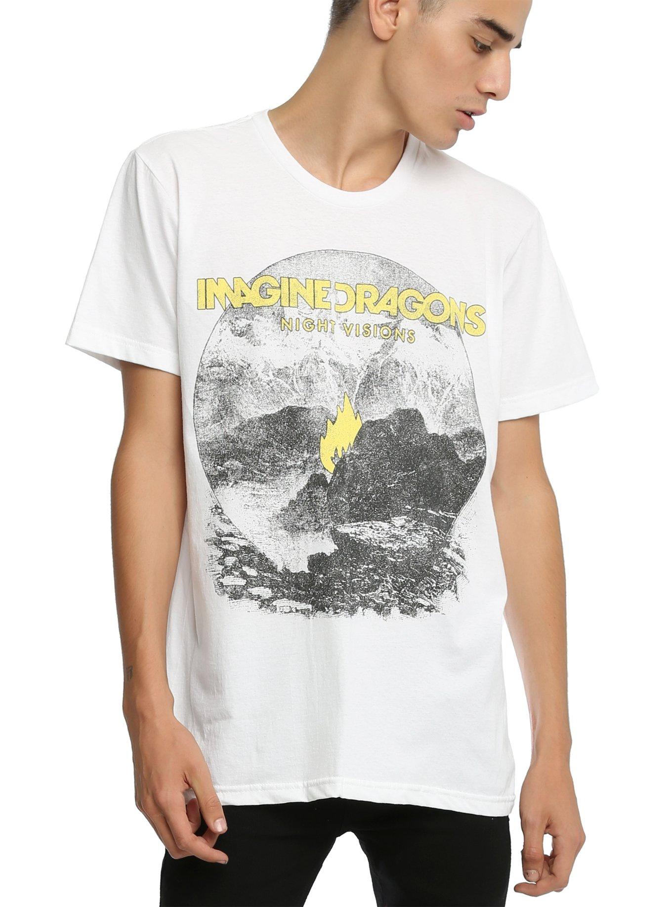 Imagine Dragons Night Visions Flame T-Shirt, WHITE, hi-res