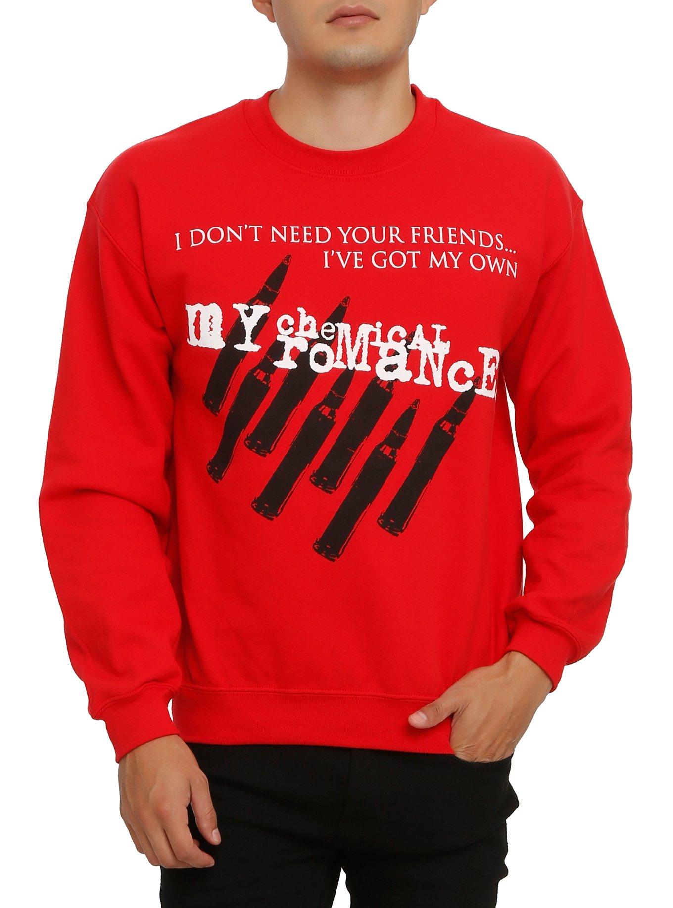 My Chemical Romance Bullets Crew Pullover, RED, hi-res