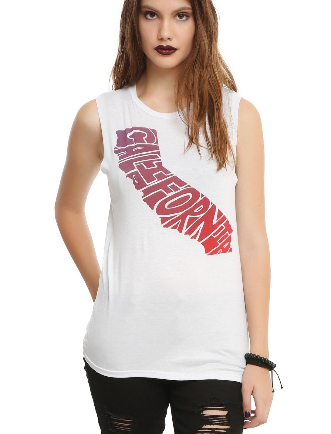 California State Fill Girls Muscle Top, BLACK, hi-res