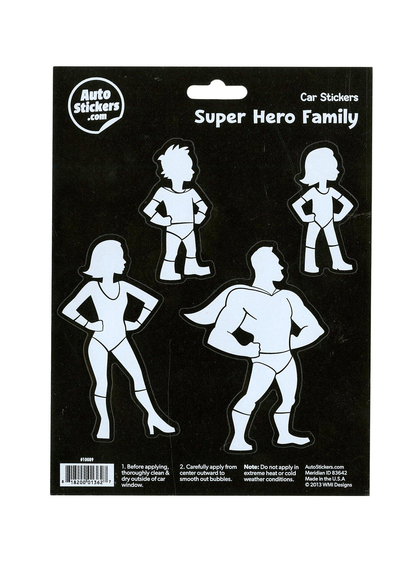 Super Hero Family Auto Stickers, , hi-res