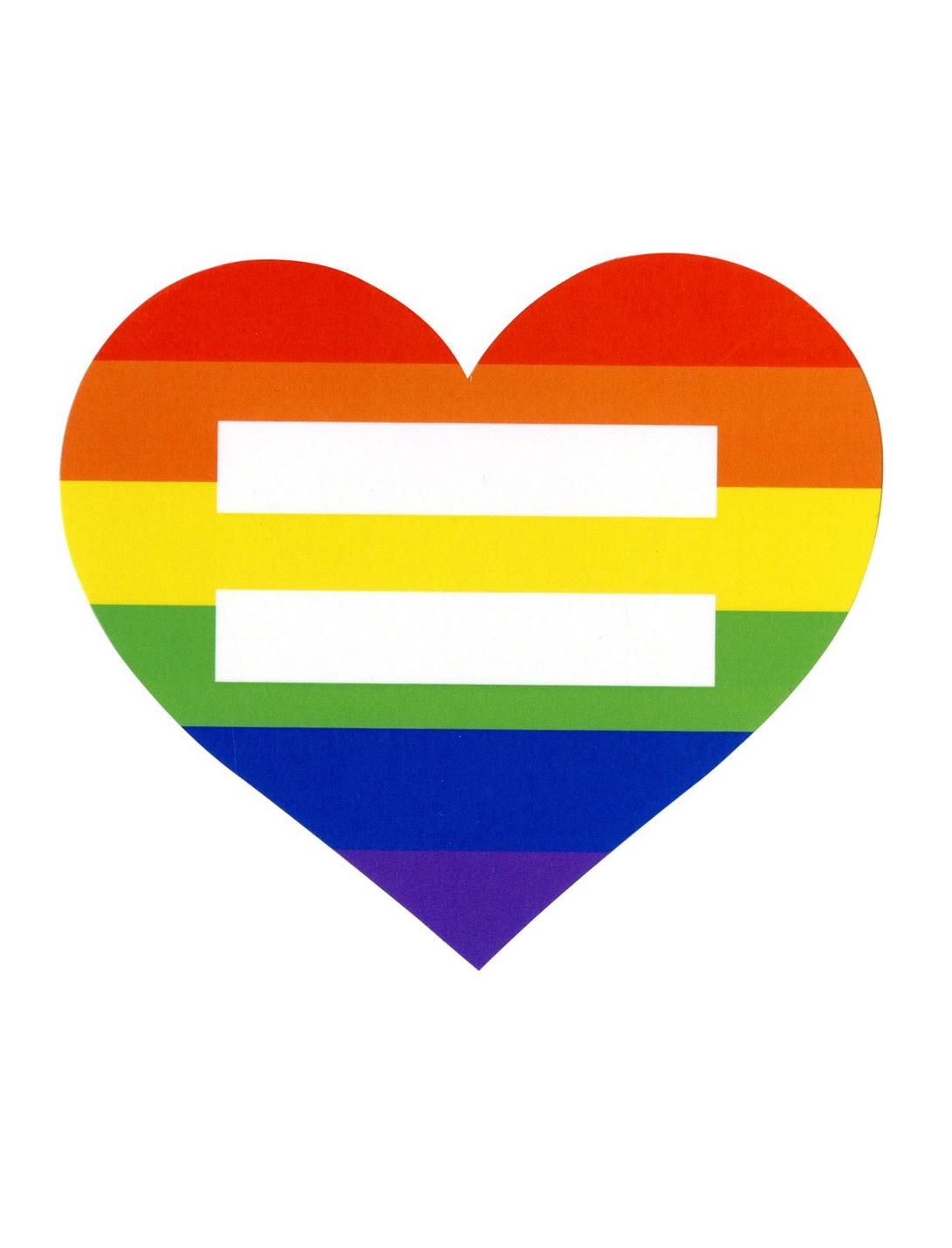 Rainbow Heart Equal Symbol Sticker, , hi-res