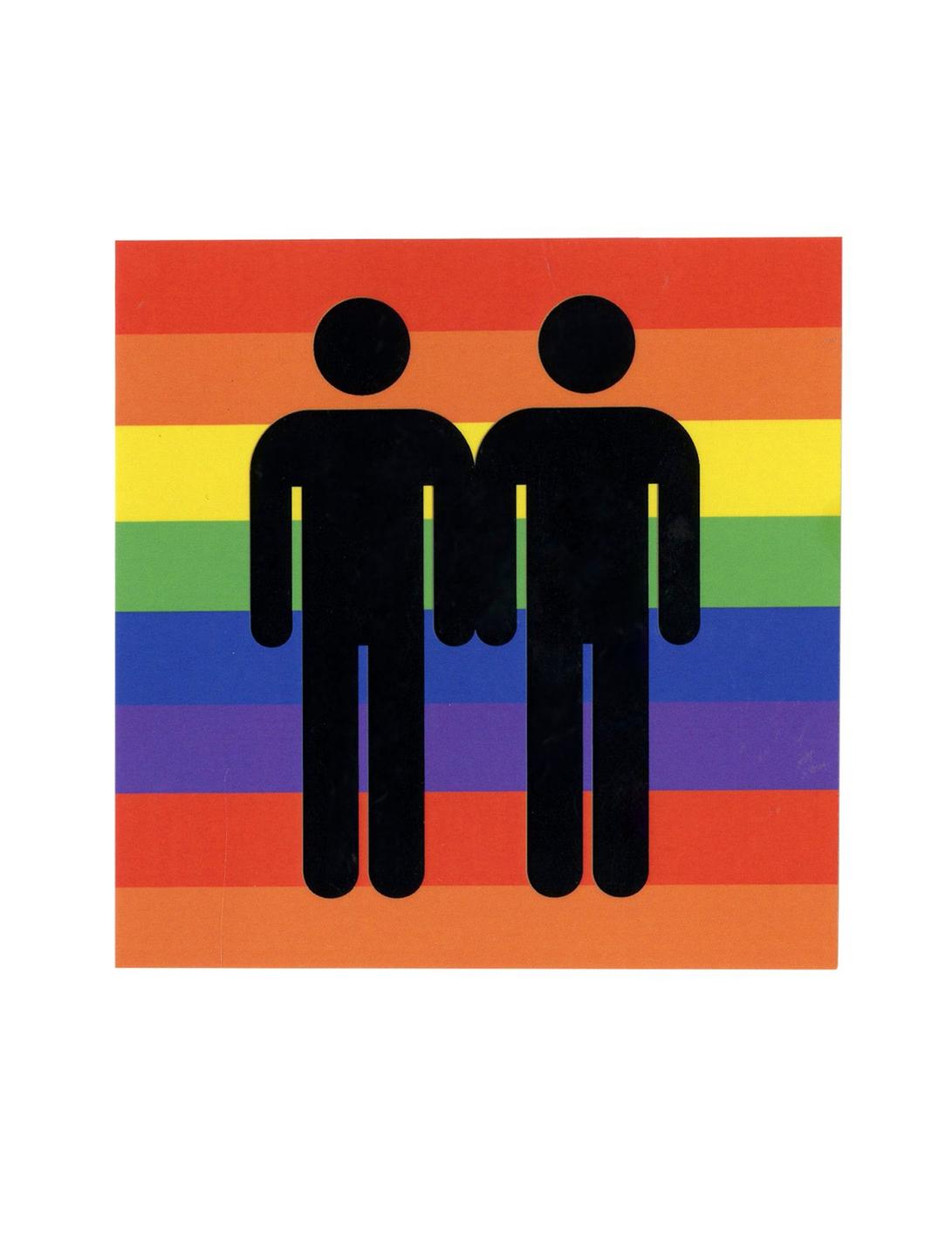 Rainbow Male Symbol Sticker, , hi-res
