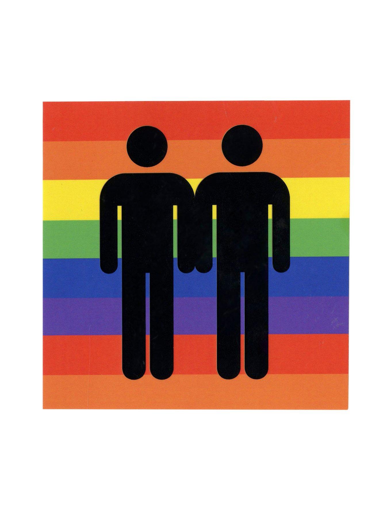 Rainbow Male Symbol Sticker, , hi-res