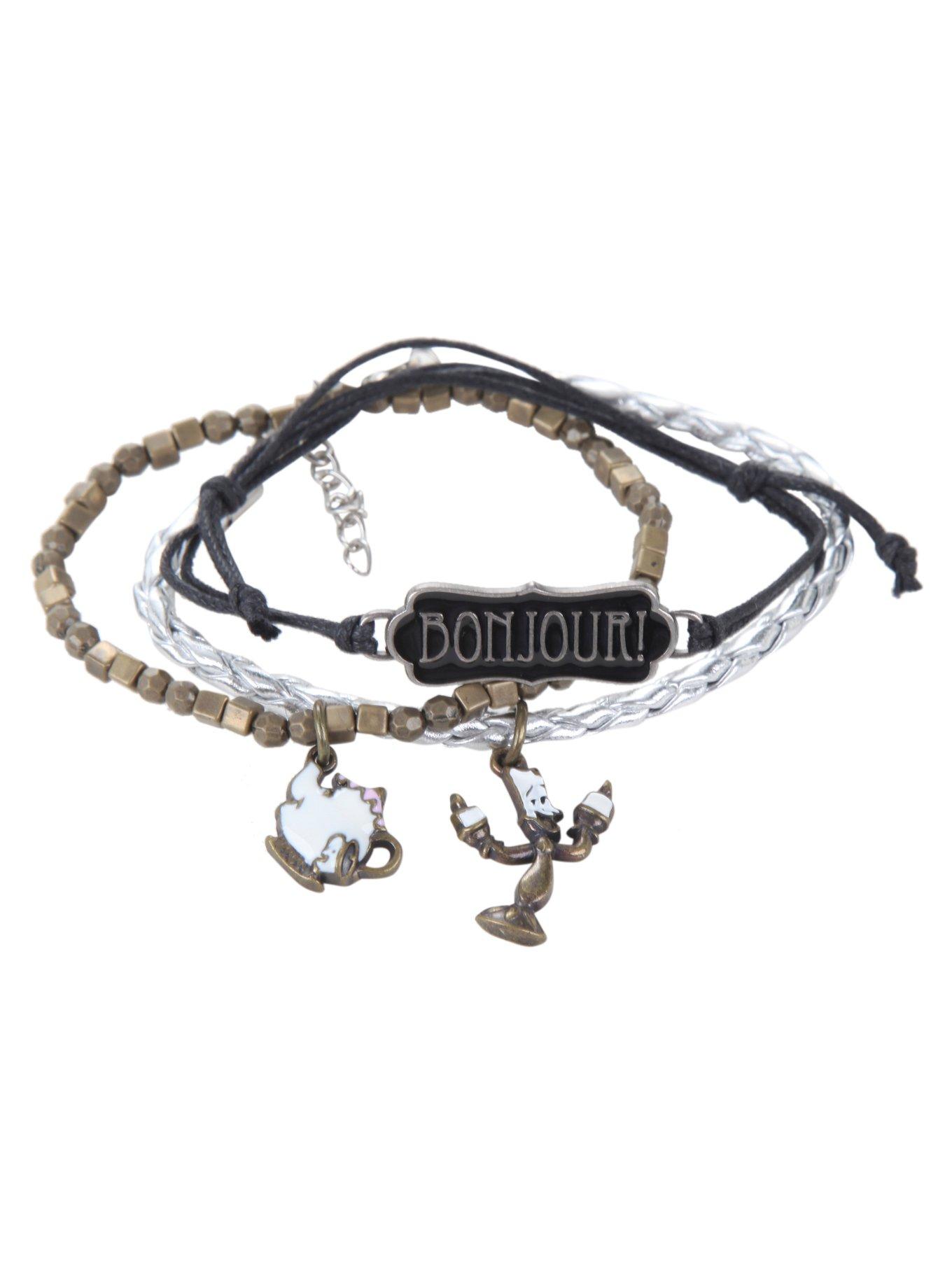 Disney Beauty And The Beast Bonjour Bracelet Set, , hi-res