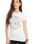 Mayday Parade Floral Circle Girls T-Shirt, WHITE, hi-res