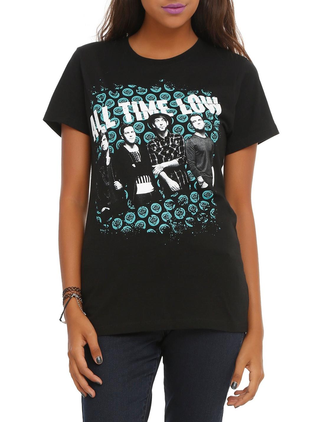 All Time Low Eye Heart Pattern Girls T-Shirt, , hi-res