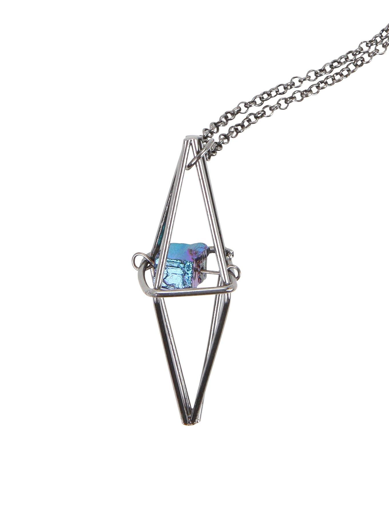 Geo & Stone Pendant Necklace Hot Topic