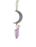 Half Moon & Purple Crystal Necklace, , hi-res