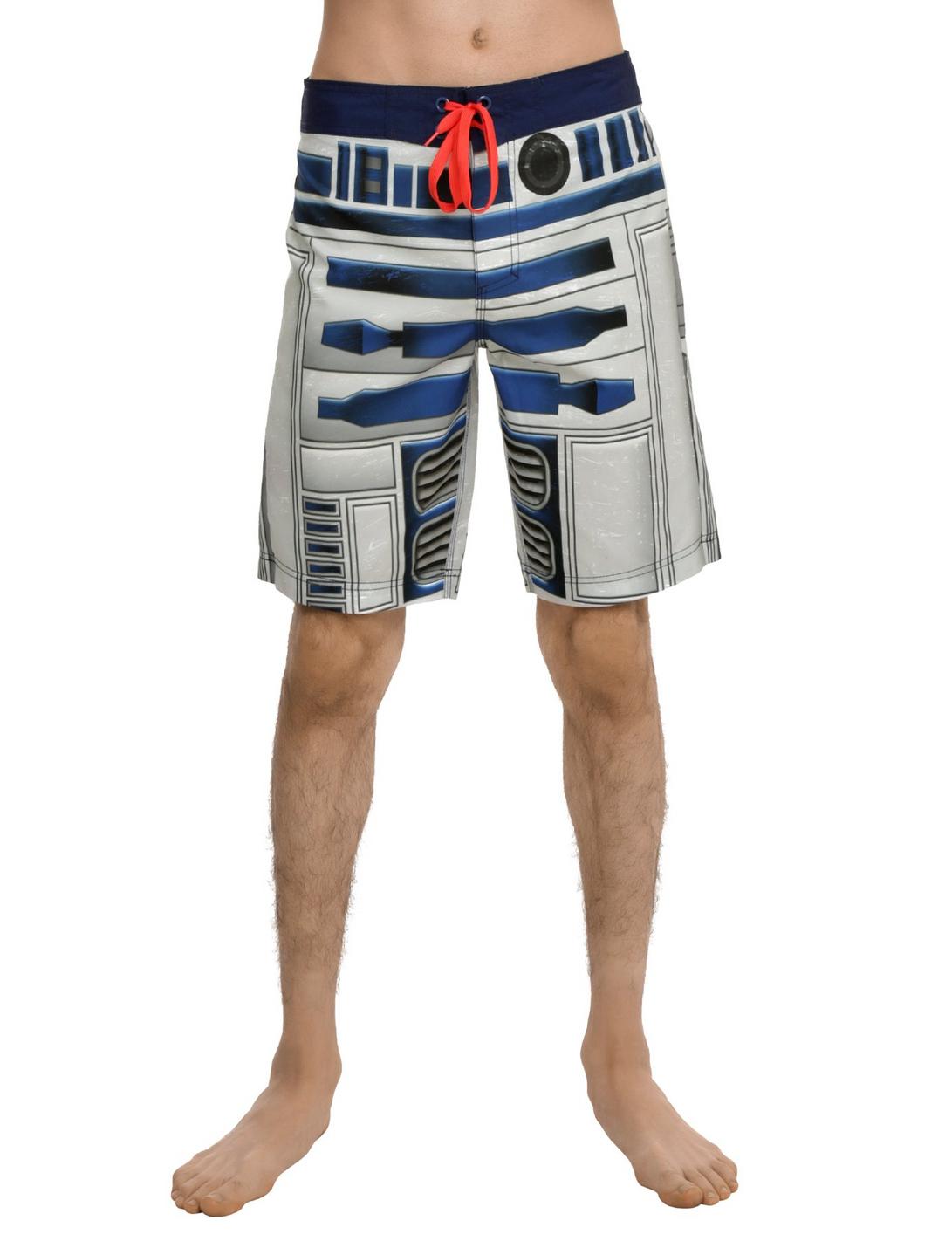 Star Wars R2-D2 Swim Trunks, WHITE, hi-res