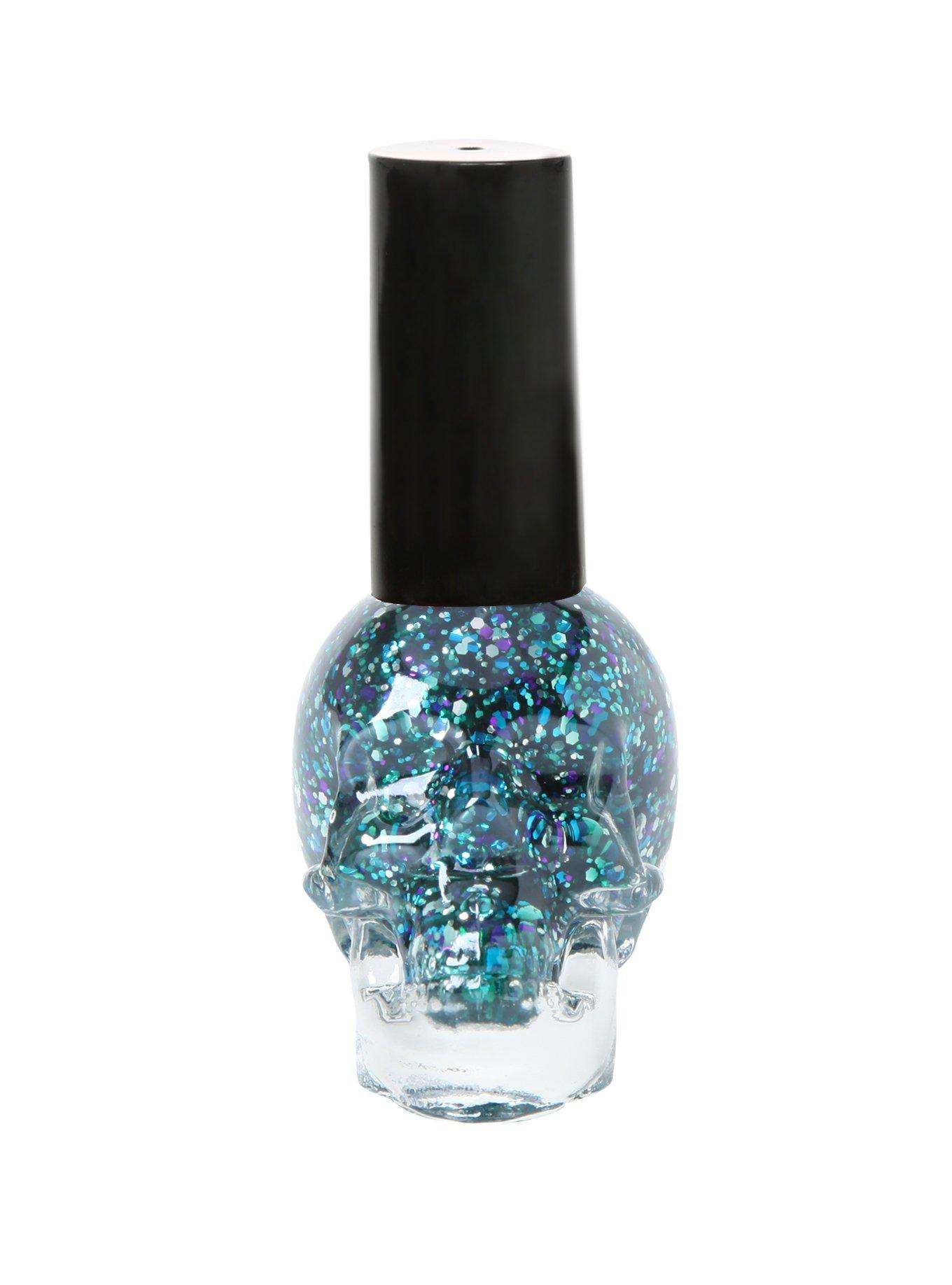 Blackheart Beauty Blue Purple Teal Splatter Nail Polish, , hi-res