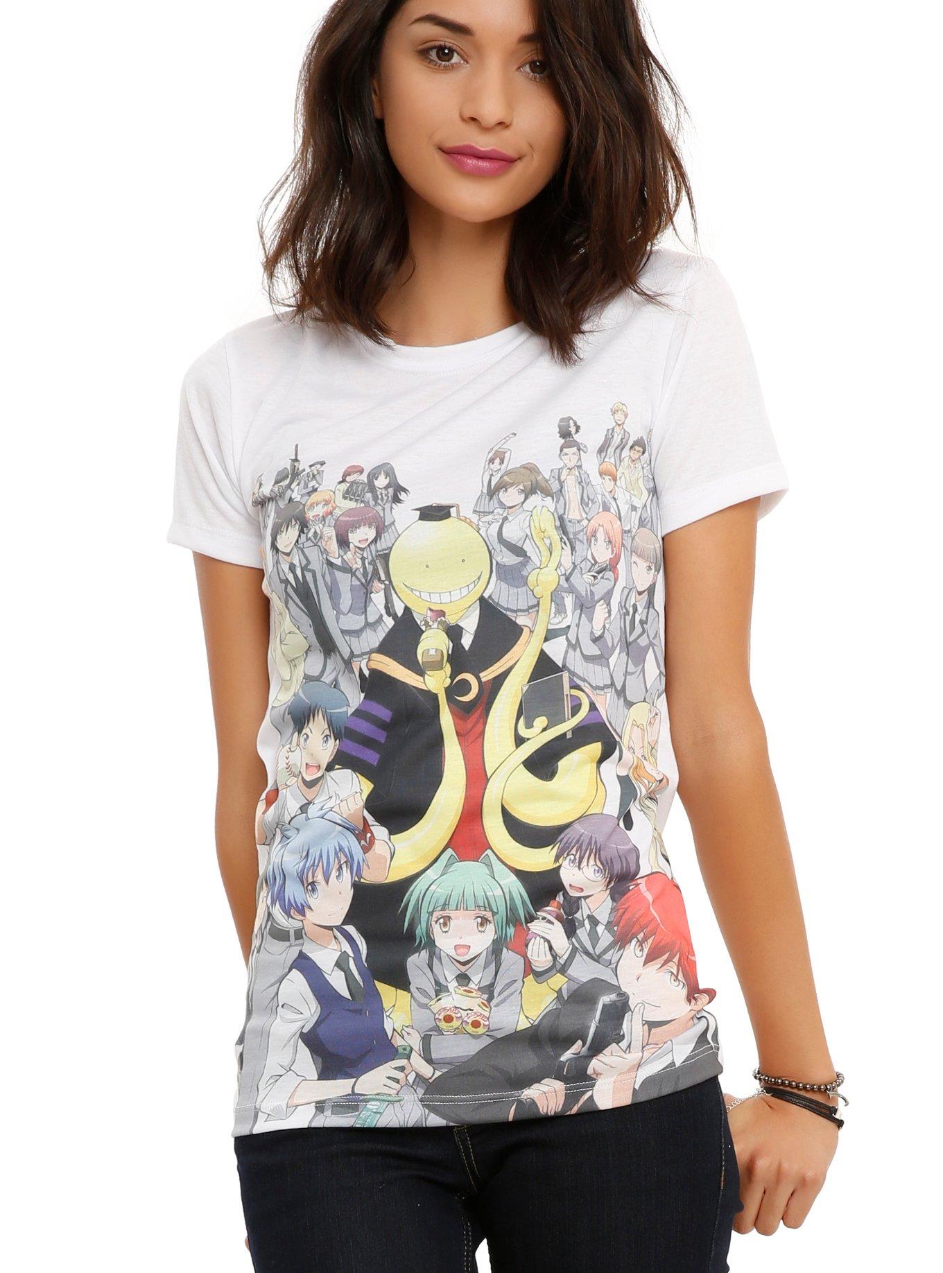 Assassination Classroom Group Girls T-Shirt, WHITE, hi-res