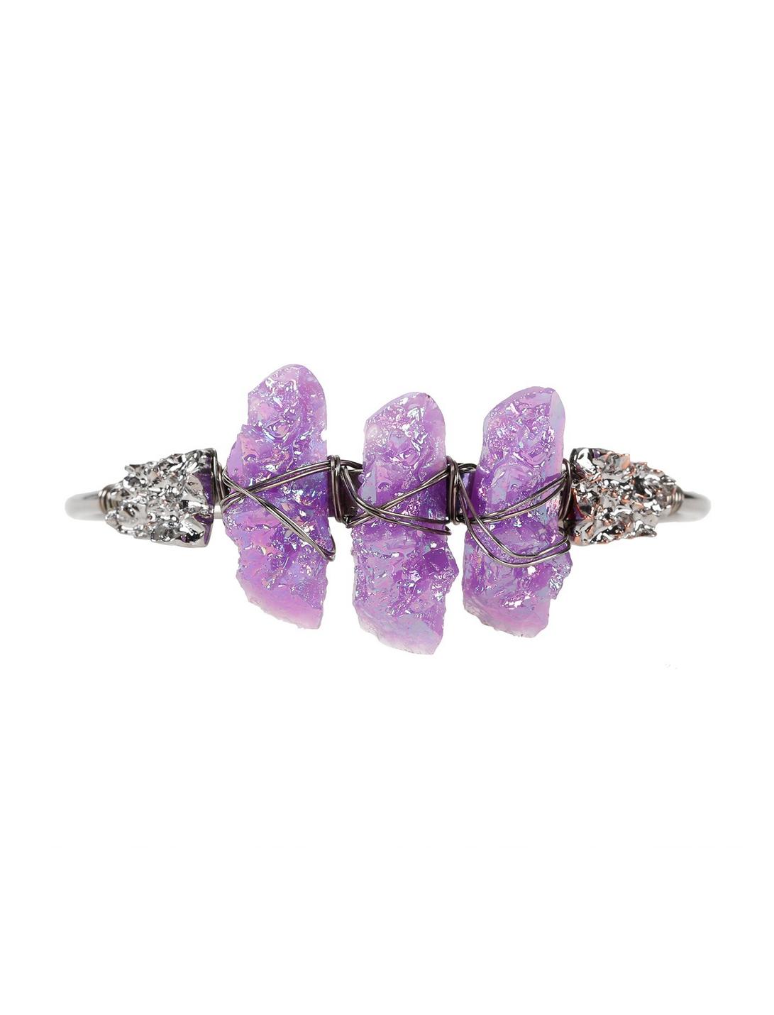 Purple Stone Trio Cuff Bracelet, , hi-res