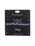 Purple Crystal Braid Goddess Symbol Bracelet Set, , hi-res