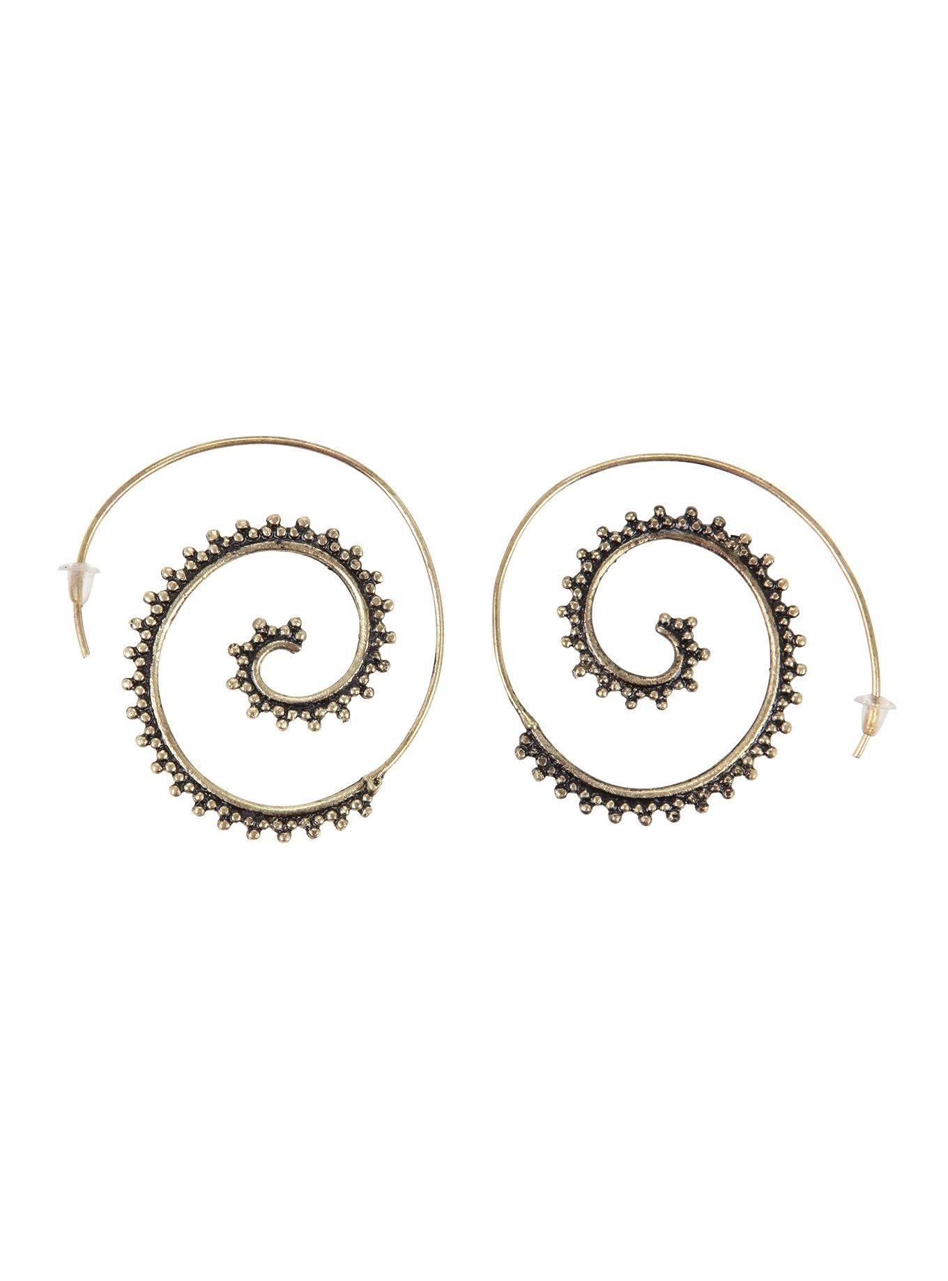Filigree Spiral Hoop Earrings, , hi-res