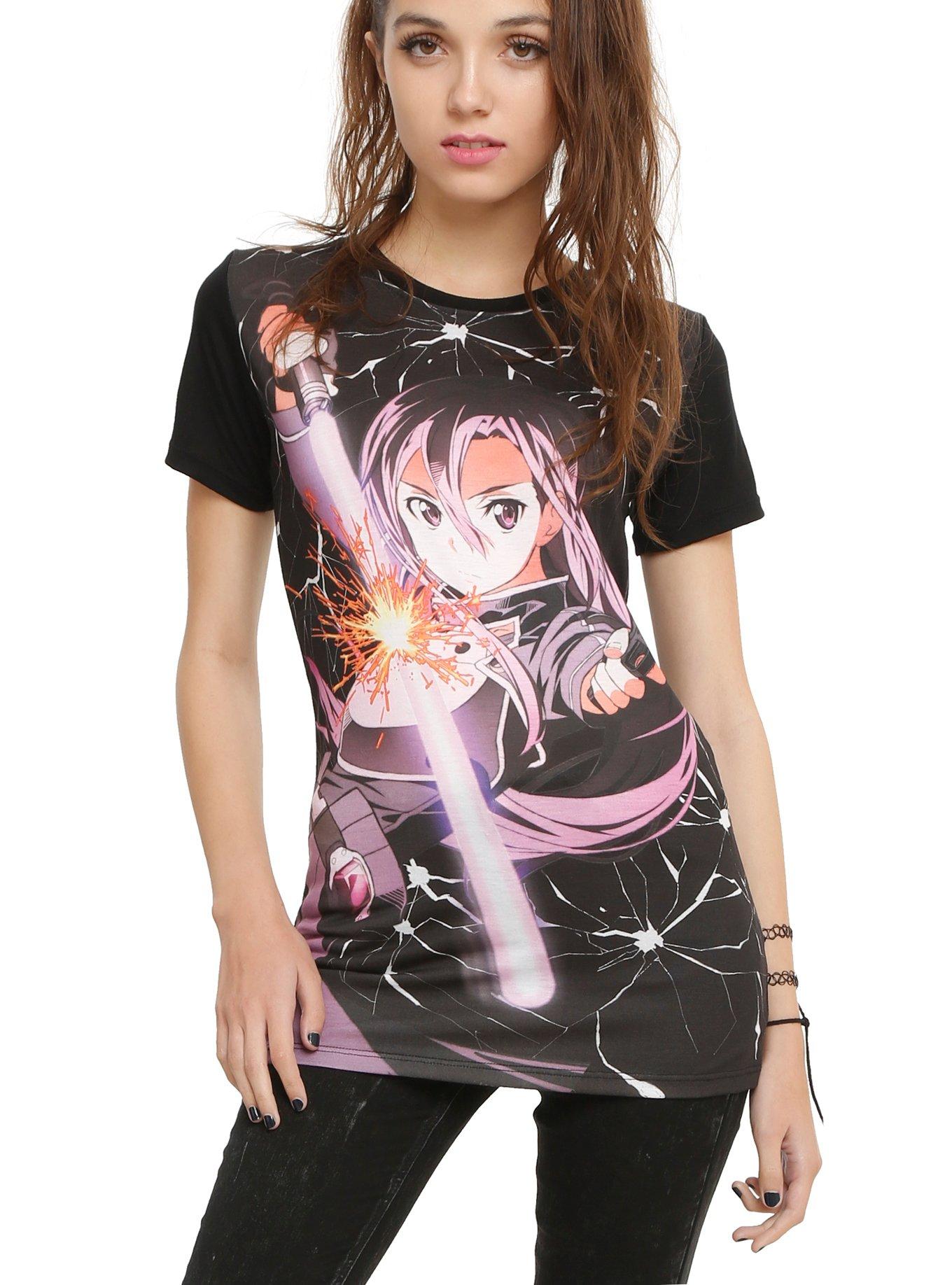 Sword Art Online Kirito Gun Fight Girls T-Shirt, BLACK, hi-res