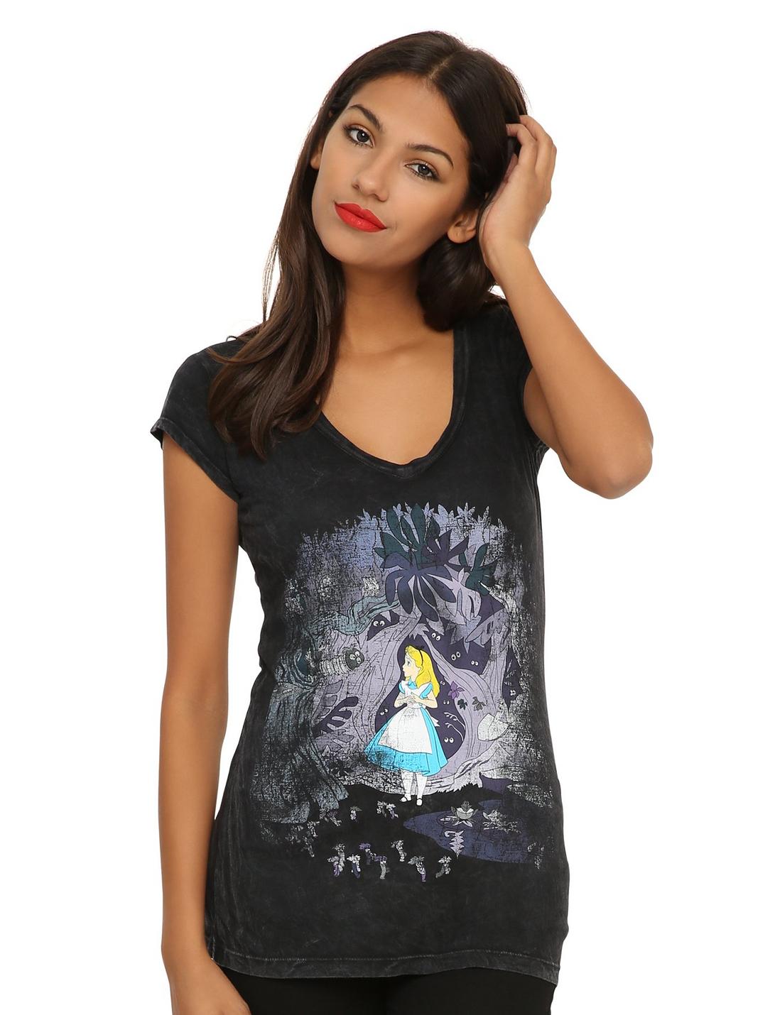 Disney Alice In Wonderland Alice In Forest Girls T-Shirt, GREY, hi-res
