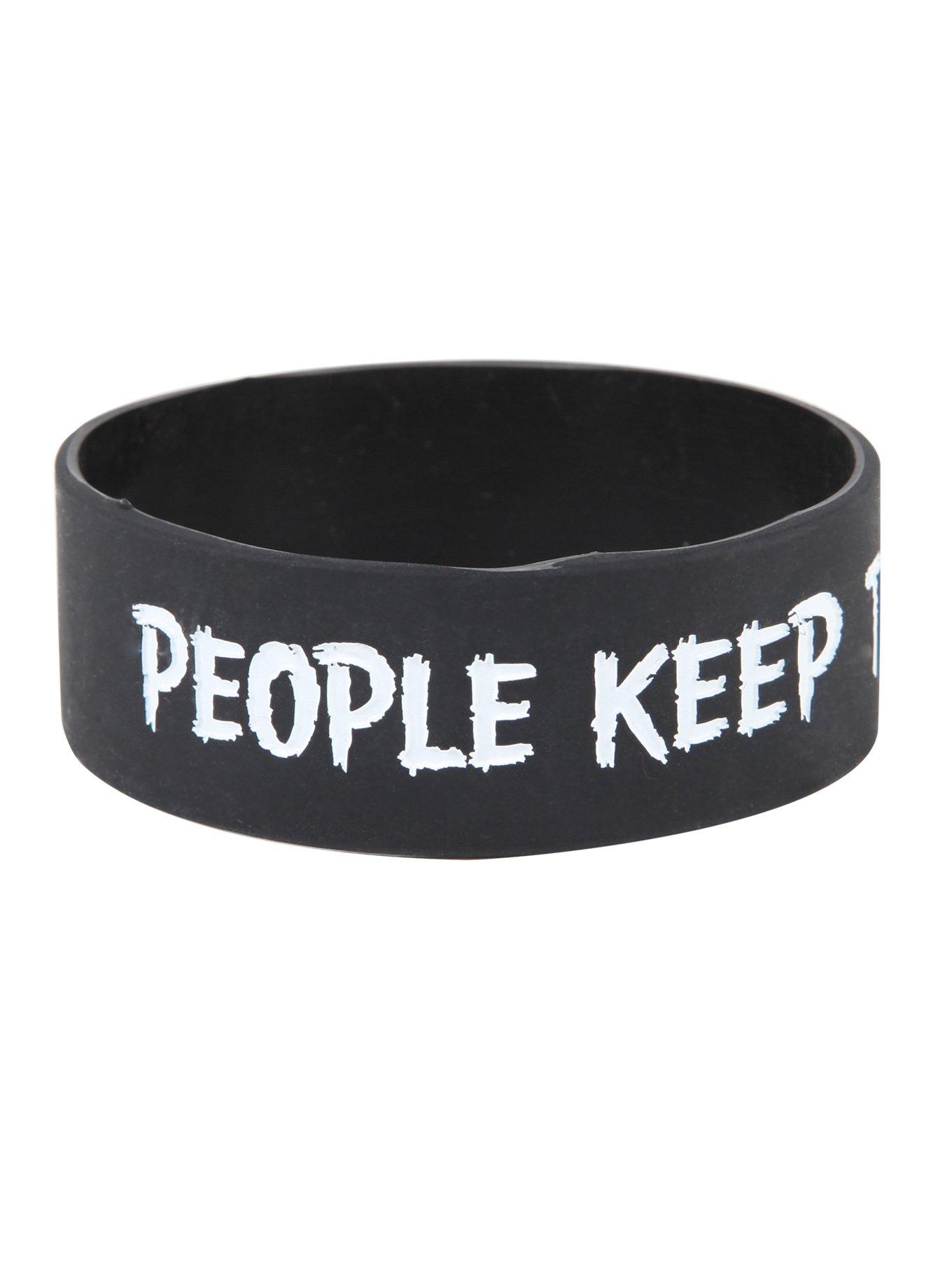 People Think I Care Rubber Bracelet, , hi-res
