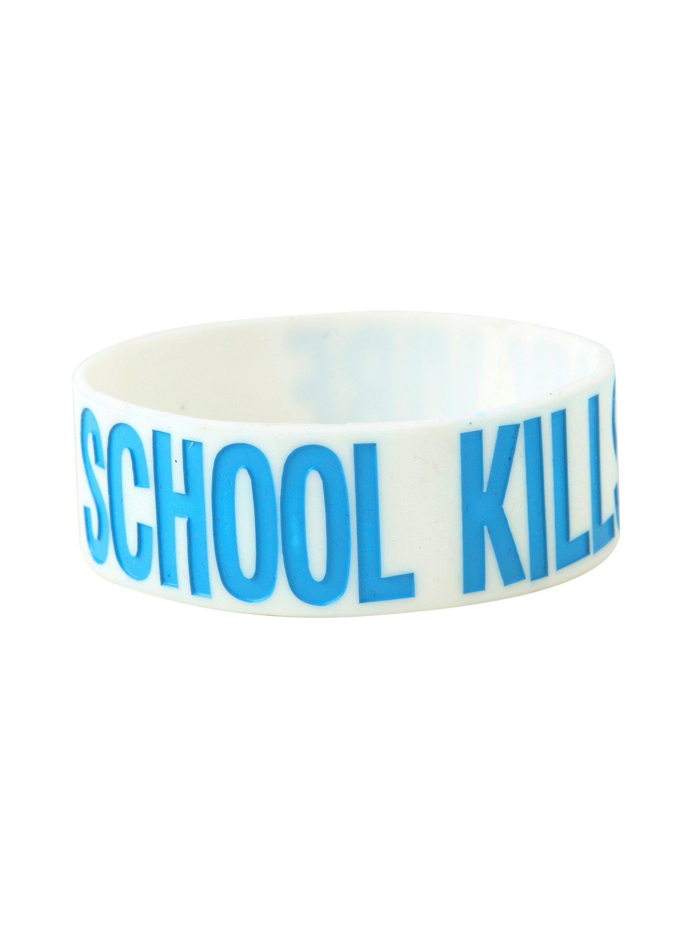 School Kills My Vibe Rubber Bracelet, , hi-res
