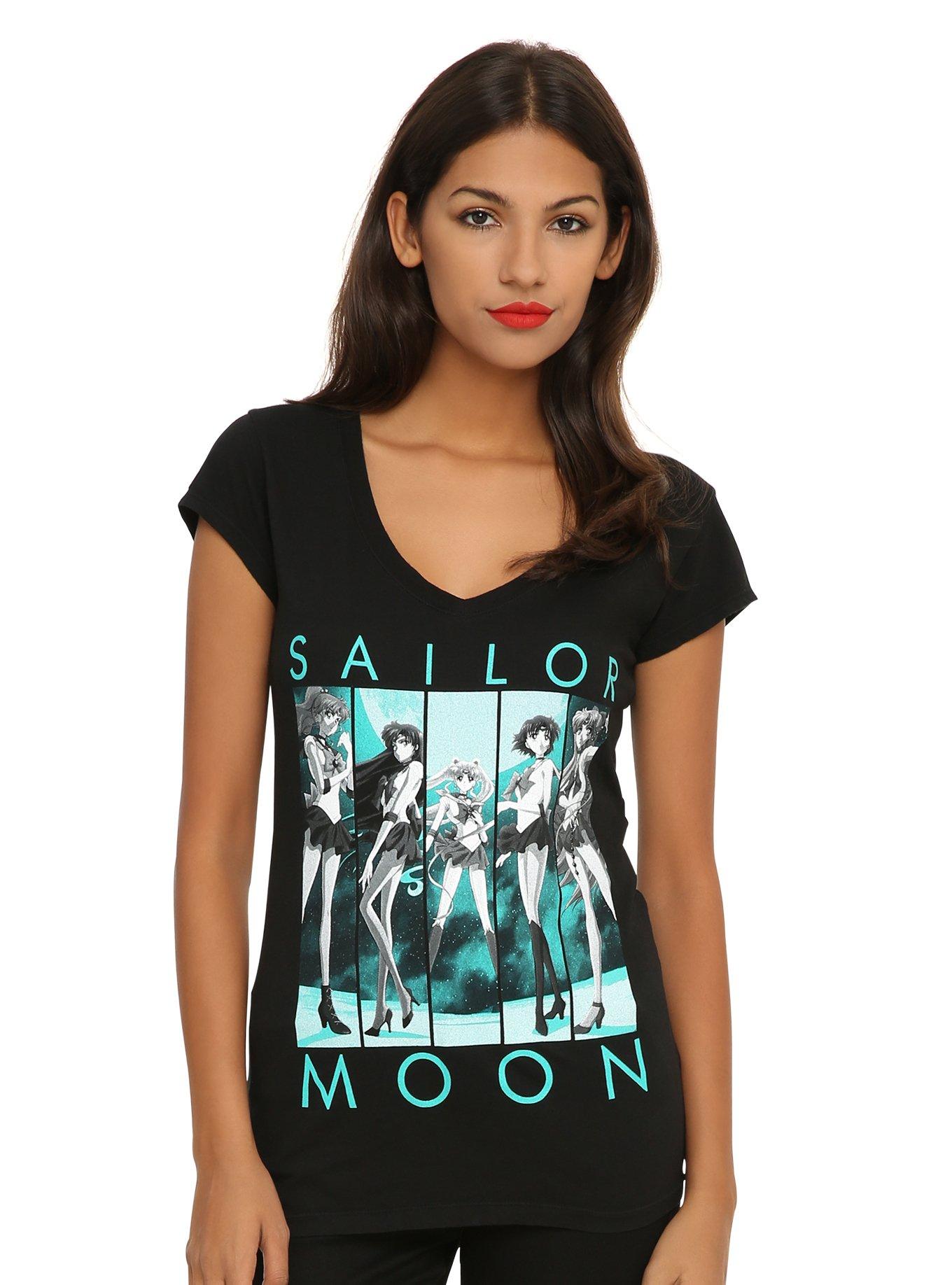 Sailor Moon Crystal Characters Girls T-Shirt, BLACK, hi-res