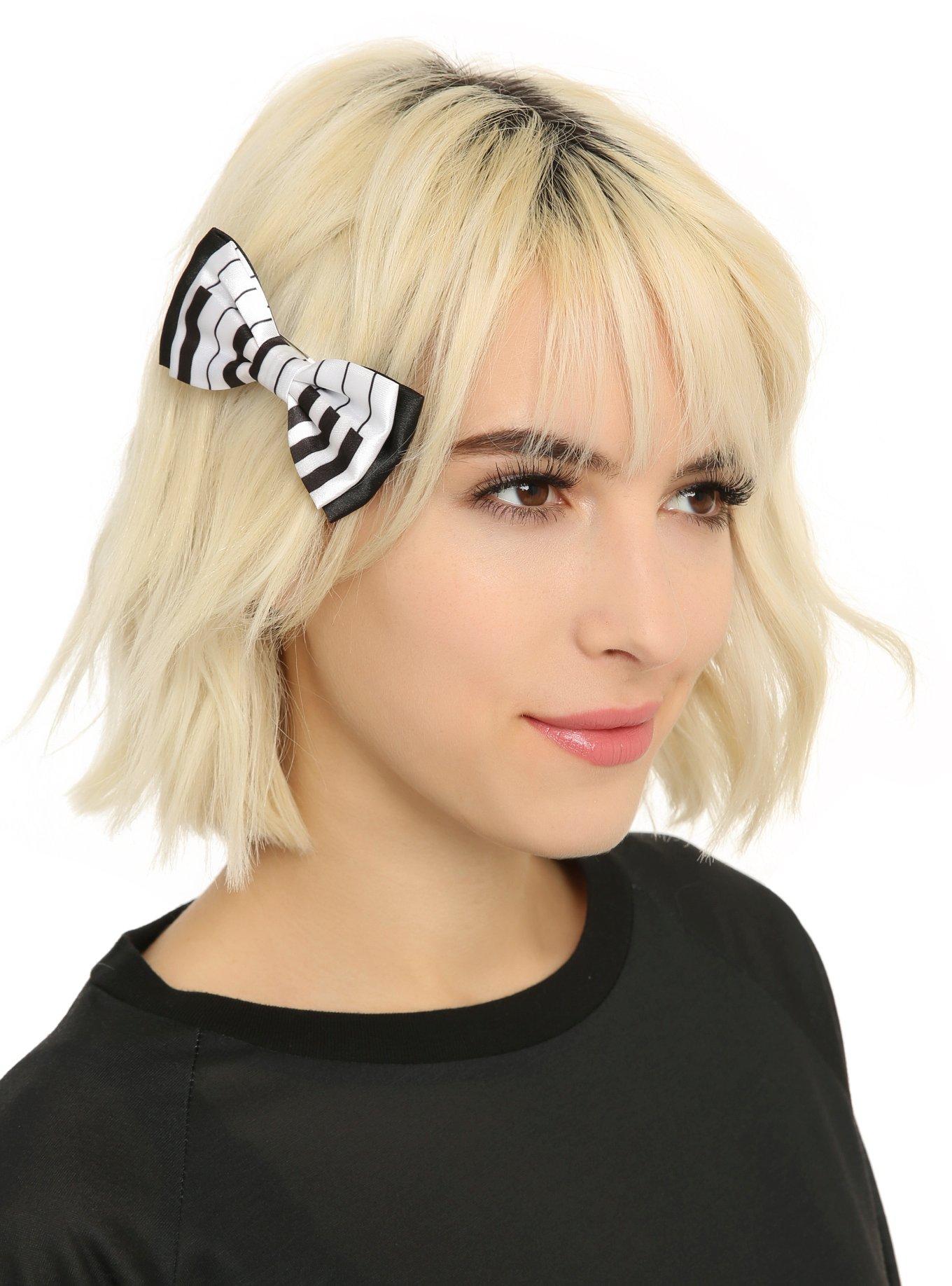Piano Keys Satin Hair Bow Hot Topic