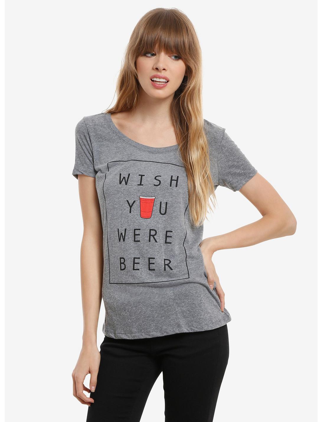 Wish You Were Beer Womens Tee, GREY, hi-res