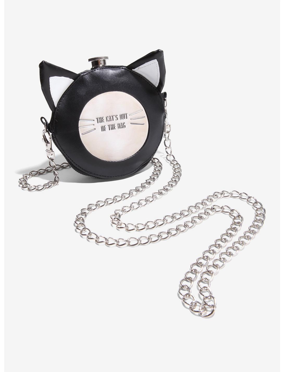 Stainless Steel Cat Flask Purse, , hi-res