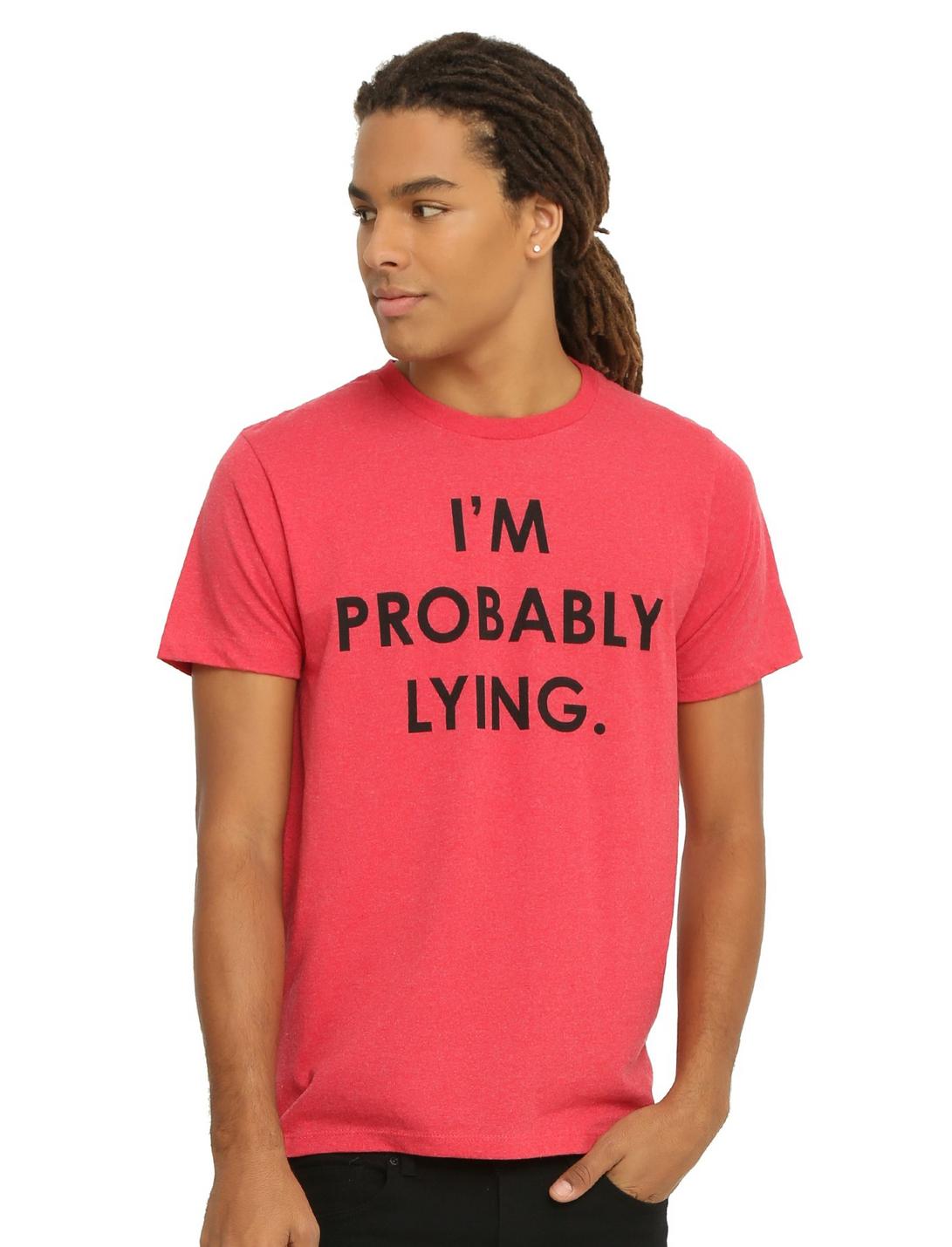 I'm Probably Lying T-Shirt, RED, hi-res