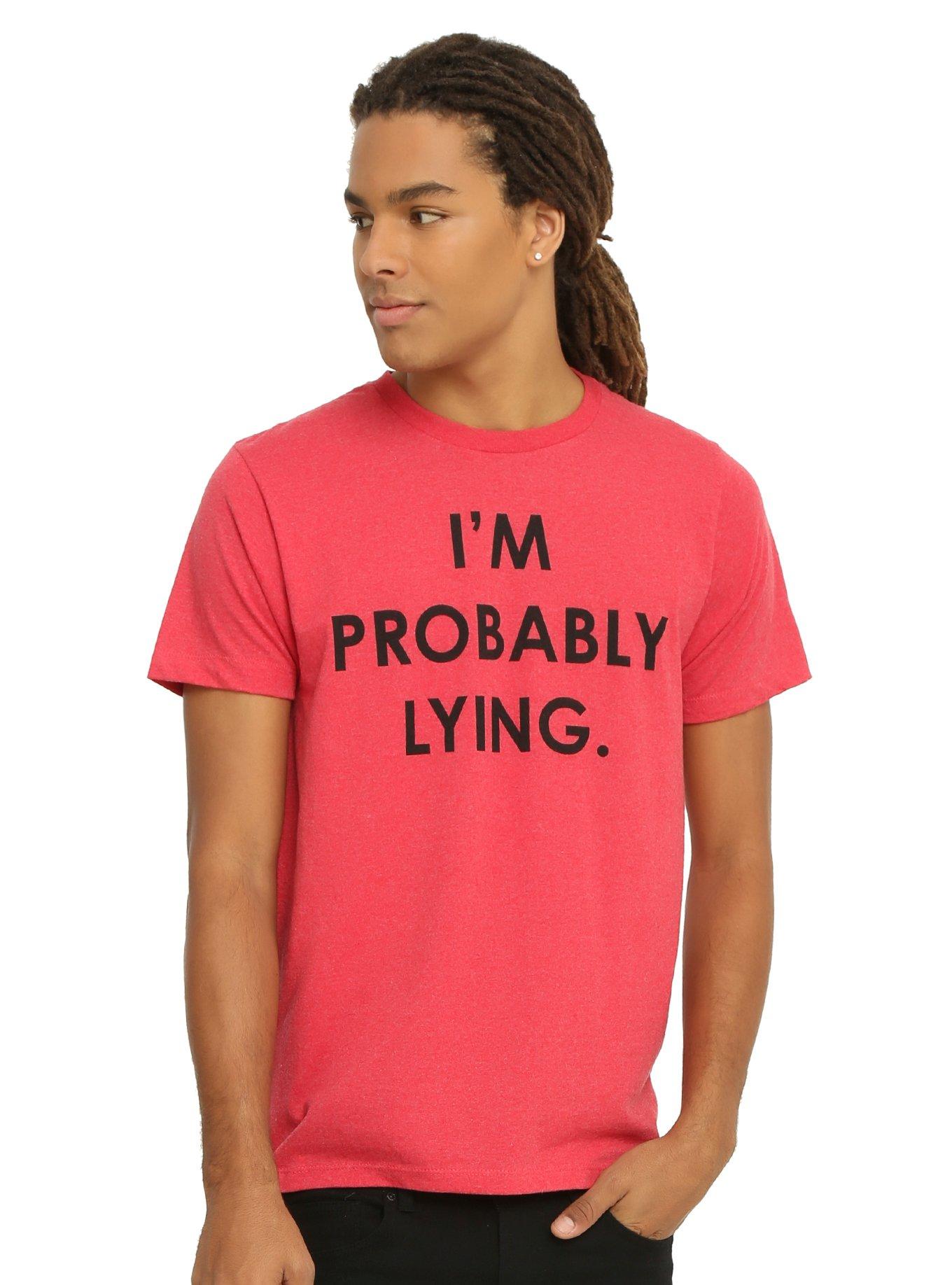 I'm Probably Lying T-Shirt, RED, hi-res