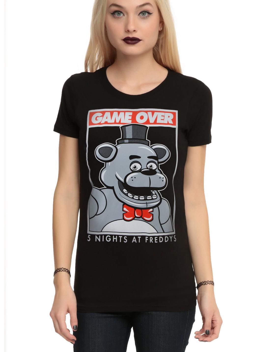 Five Nights At Freddy's Game Over Girls T-Shirt, BLACK, hi-res