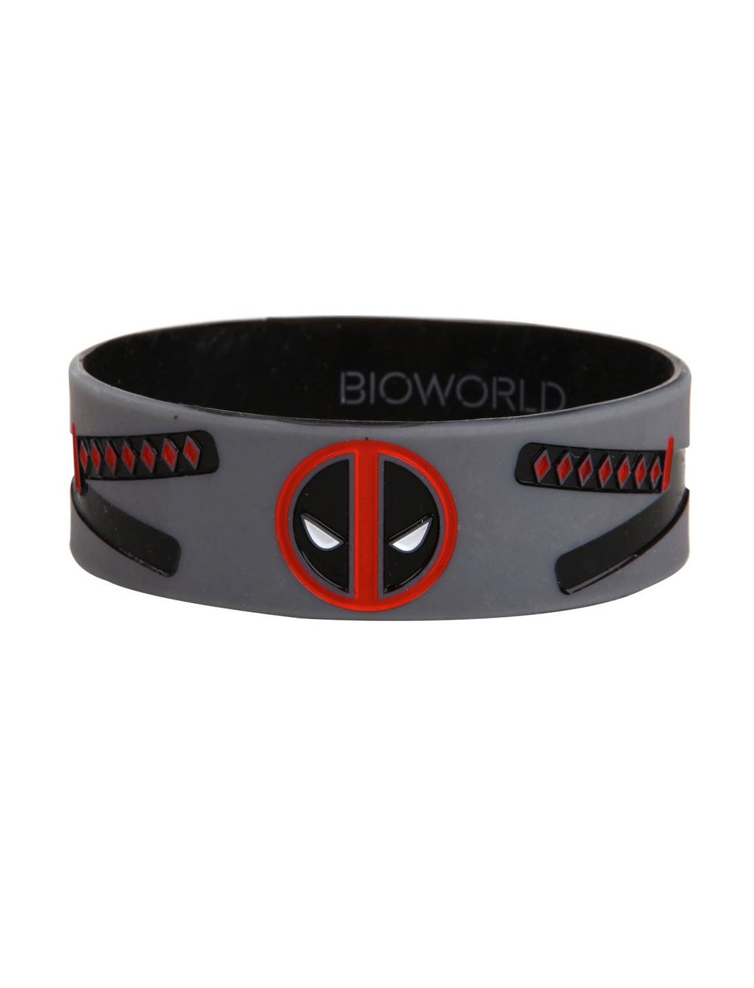 Marvel Deadpool Swords Logo Rubber Bracelet | Hot Topic